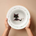 Christmas Cat Tangled in Lights Bowl – 8.5" Holiday Dinnerware - Tableware, Bowls - EpiAl's Shop