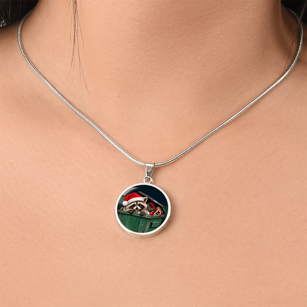 Christmas Jimothy Raccoon Pendant Necklace | Funny Holiday Dumpster Raccoon Jewelry - Jewelry, Necklaces - EpiAl's Shop
