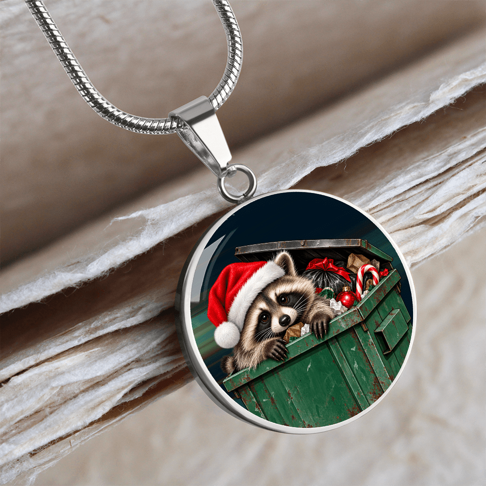Christmas Jimothy Raccoon Pendant Necklace | Funny Holiday Dumpster Raccoon Jewelry - Jewelry, Necklaces - EpiAl's Shop