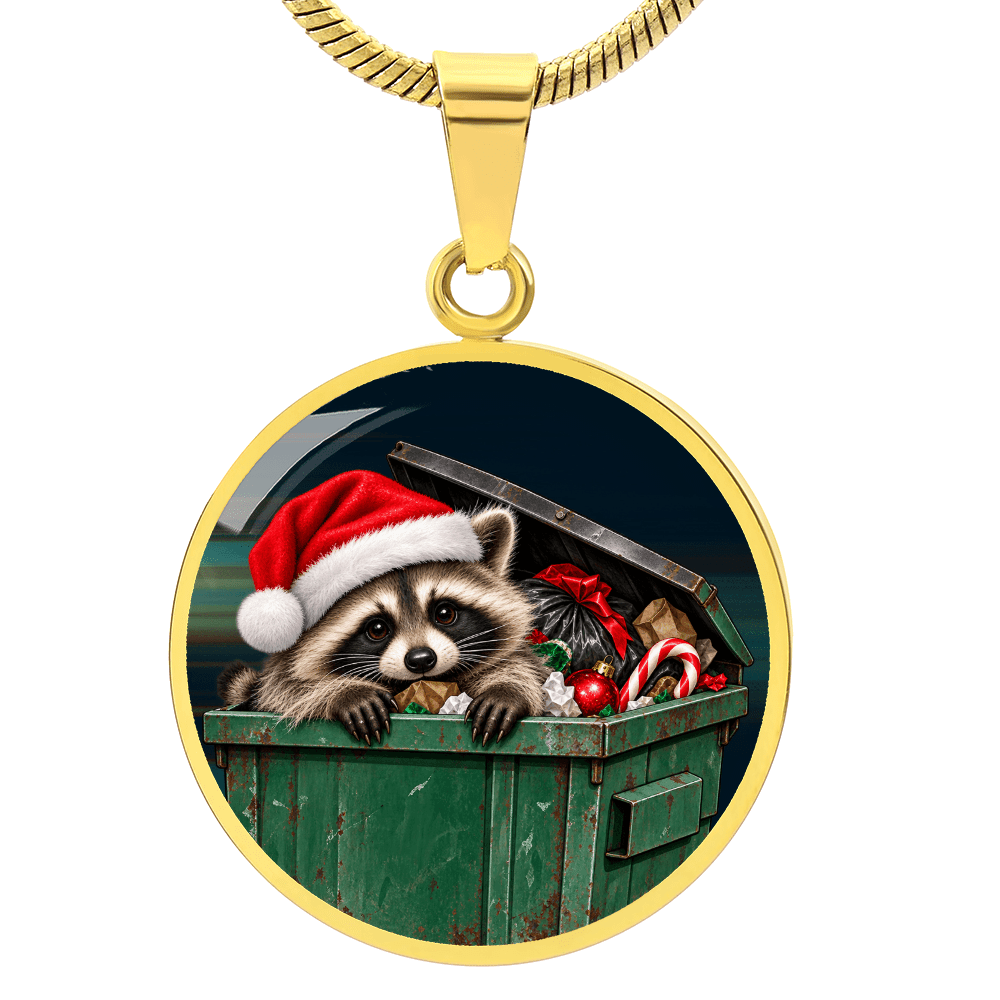 Christmas Jimothy Raccoon Pendant Necklace | Funny Holiday Dumpster Raccoon Jewelry - Jewelry, Necklaces - EpiAl's Shop