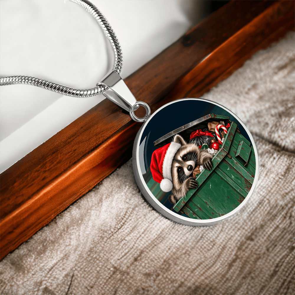 Christmas Jimothy Raccoon Pendant Necklace | Funny Holiday Dumpster Raccoon Jewelry - Jewelry, Necklaces - EpiAl's Shop