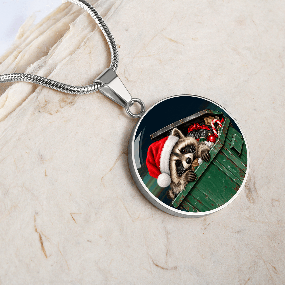 Christmas Jimothy Raccoon Pendant Necklace | Funny Holiday Dumpster Raccoon Jewelry - Jewelry, Necklaces - EpiAl's Shop