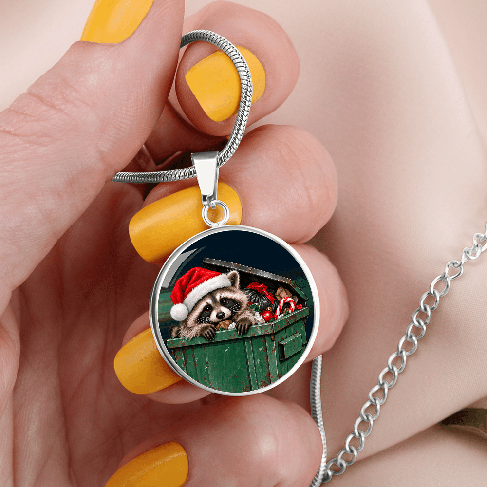 Christmas Jimothy Raccoon Pendant Necklace | Funny Holiday Dumpster Raccoon Jewelry - Jewelry, Necklaces - EpiAl's Shop