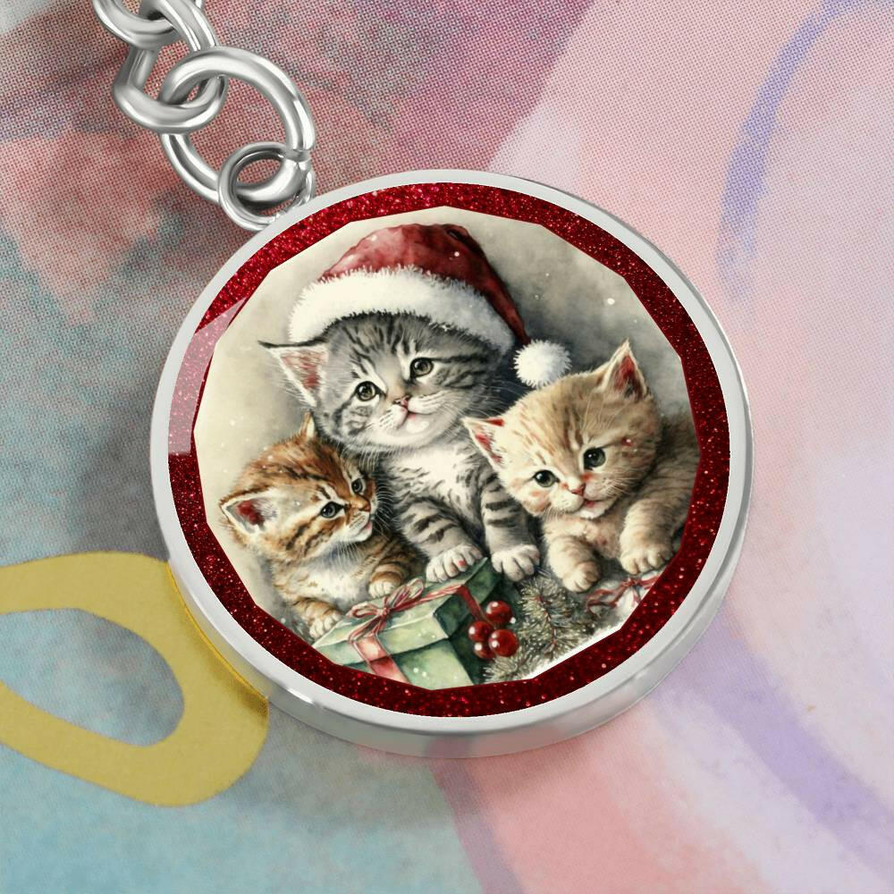 Christmas Kittens Keychain - Jewelry - Epileptic Al’s Shop