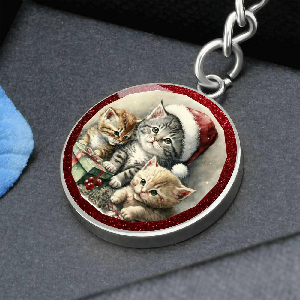 Christmas Kittens Keychain - Jewelry - Epileptic Al’s Shop