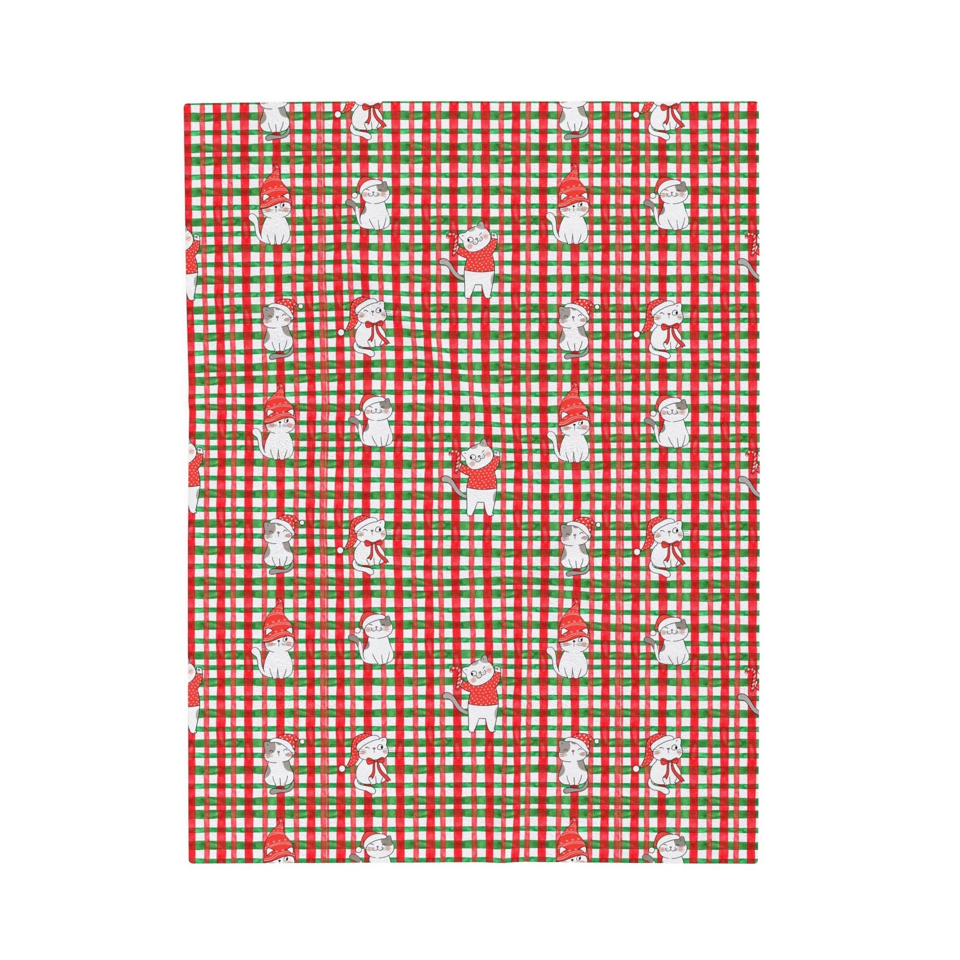 Christmas Kitties Velveteen Plush Blanket - All Over Prints - Epileptic Al’s Shop