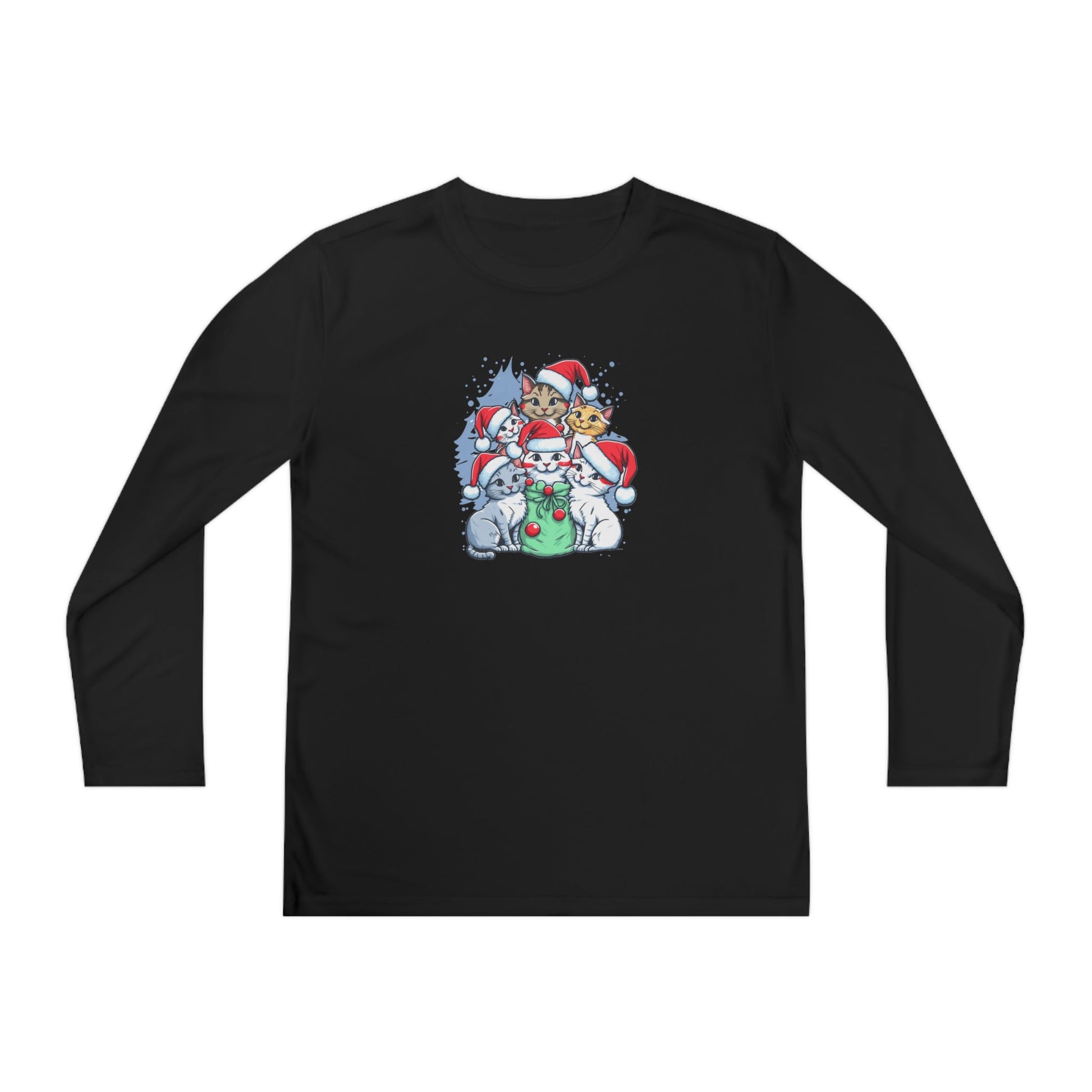 Christmas Kitties Youth Long Sleeve Competitor Tee - Kids clothes - Epileptic Al’s Shop