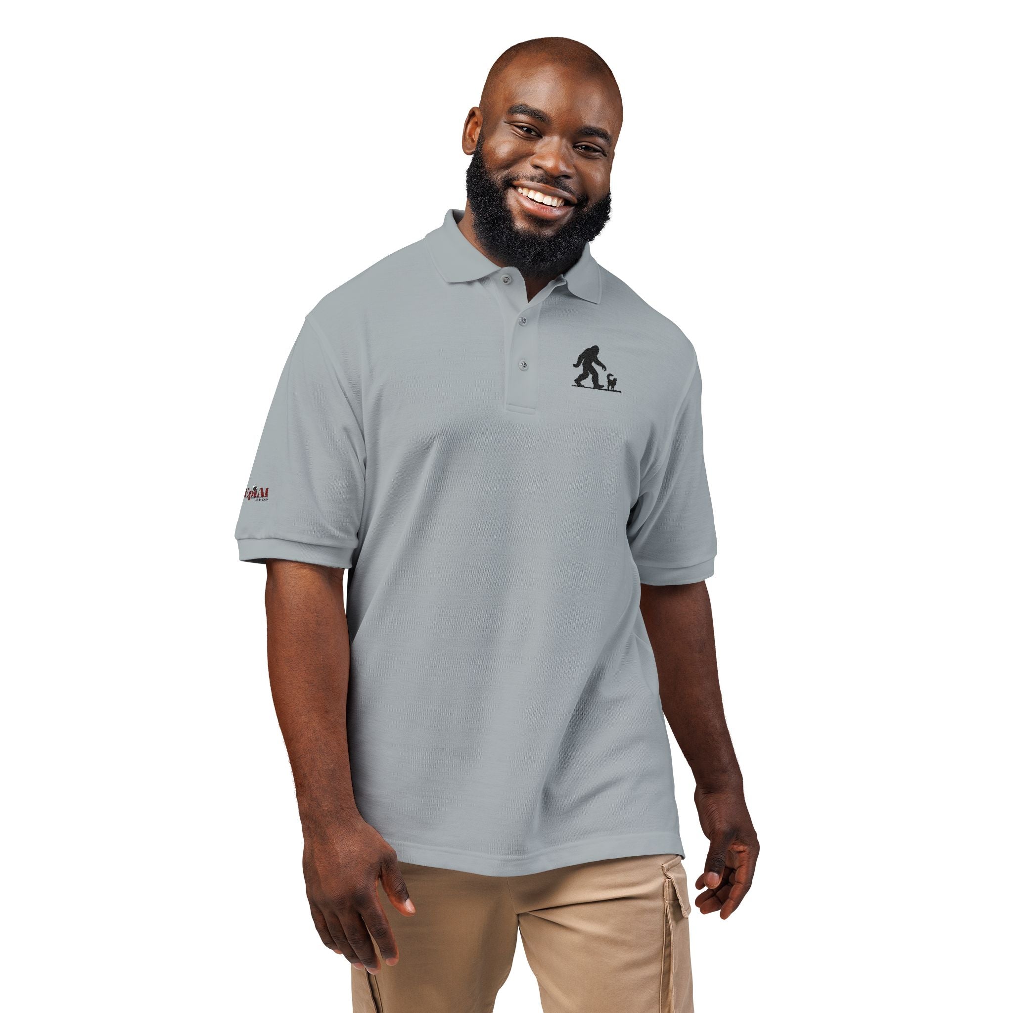 Classic Sasquatch's Cat Embroidered Unisex Polo Shirt - Clothing, Polo Shirts - EpiAl's Shop