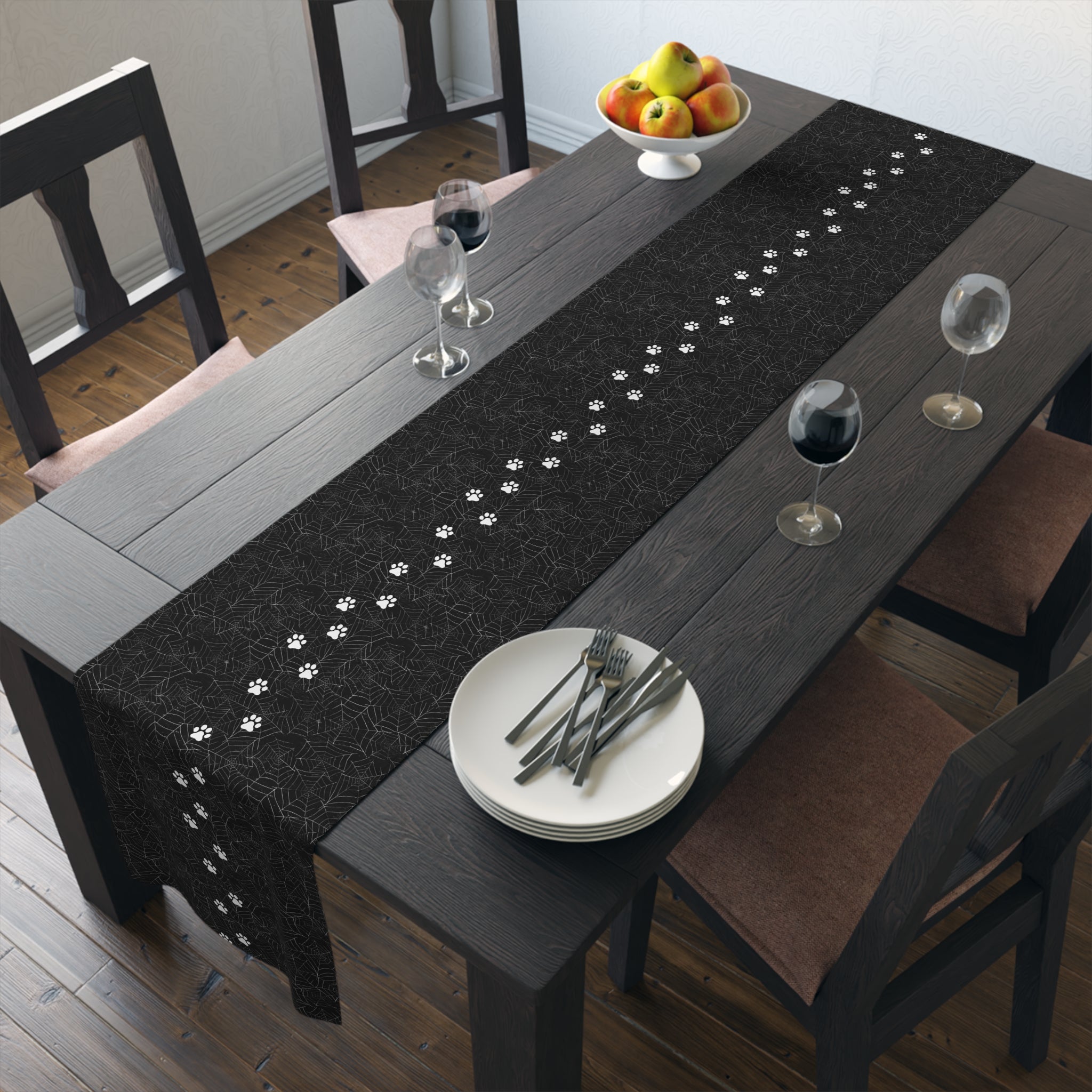 Cobweb Kitty Paws Table Runner (Cotton, Poly) - EpiAl's Shop