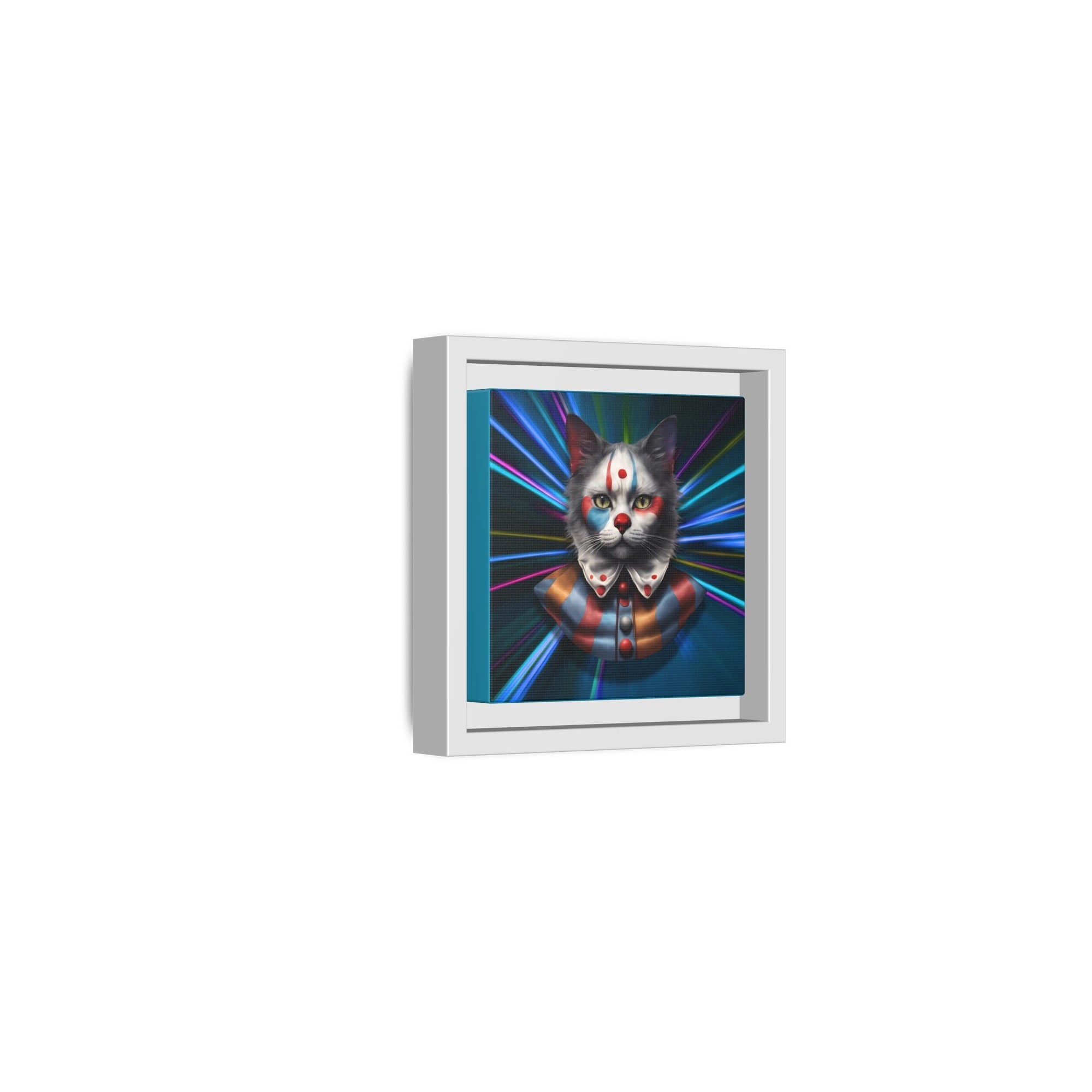 Colorful Cat Clown Framed Canvas Art – Quirky Home Decor for Pet Lovers - Decor, Home, Artwork - EpiAl's Shop