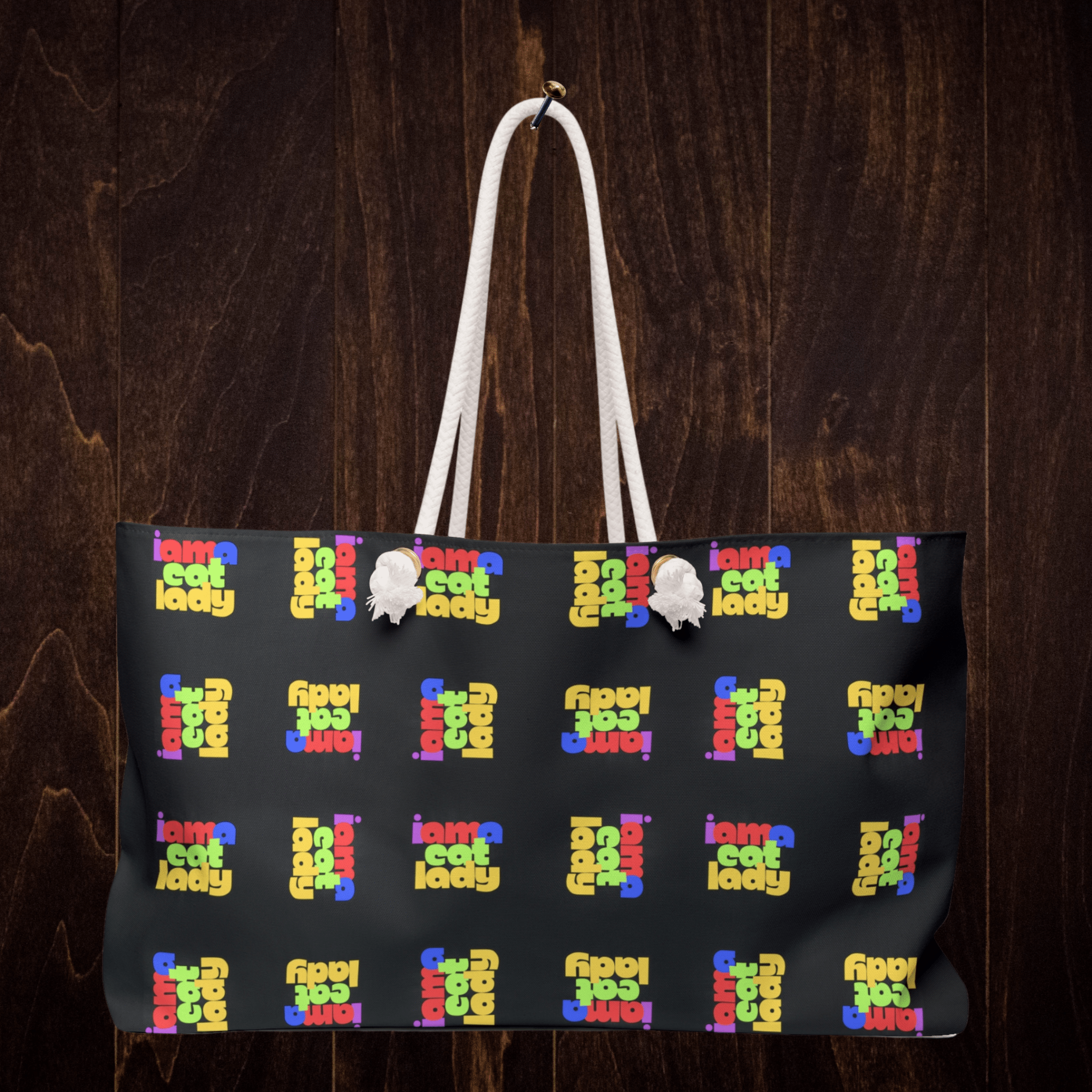 Colorful Cat Lady Weekender Bag - Bags, Handbag - EpiAl's Shop