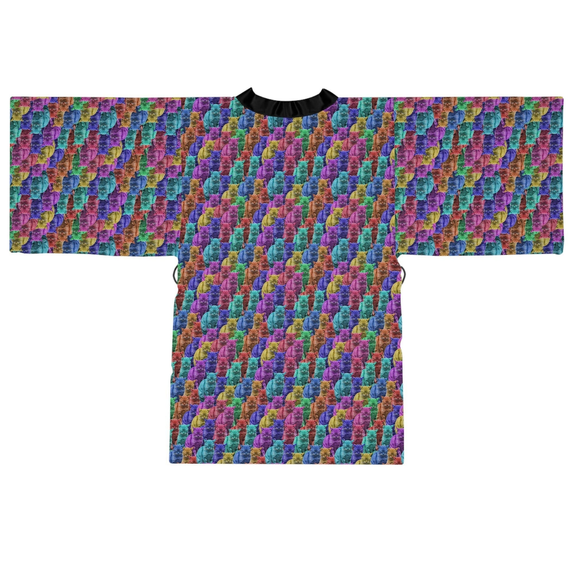 Colorful Cats Long Sleeve Kimono Robe - All Over Prints - Epileptic Al’s Shop
