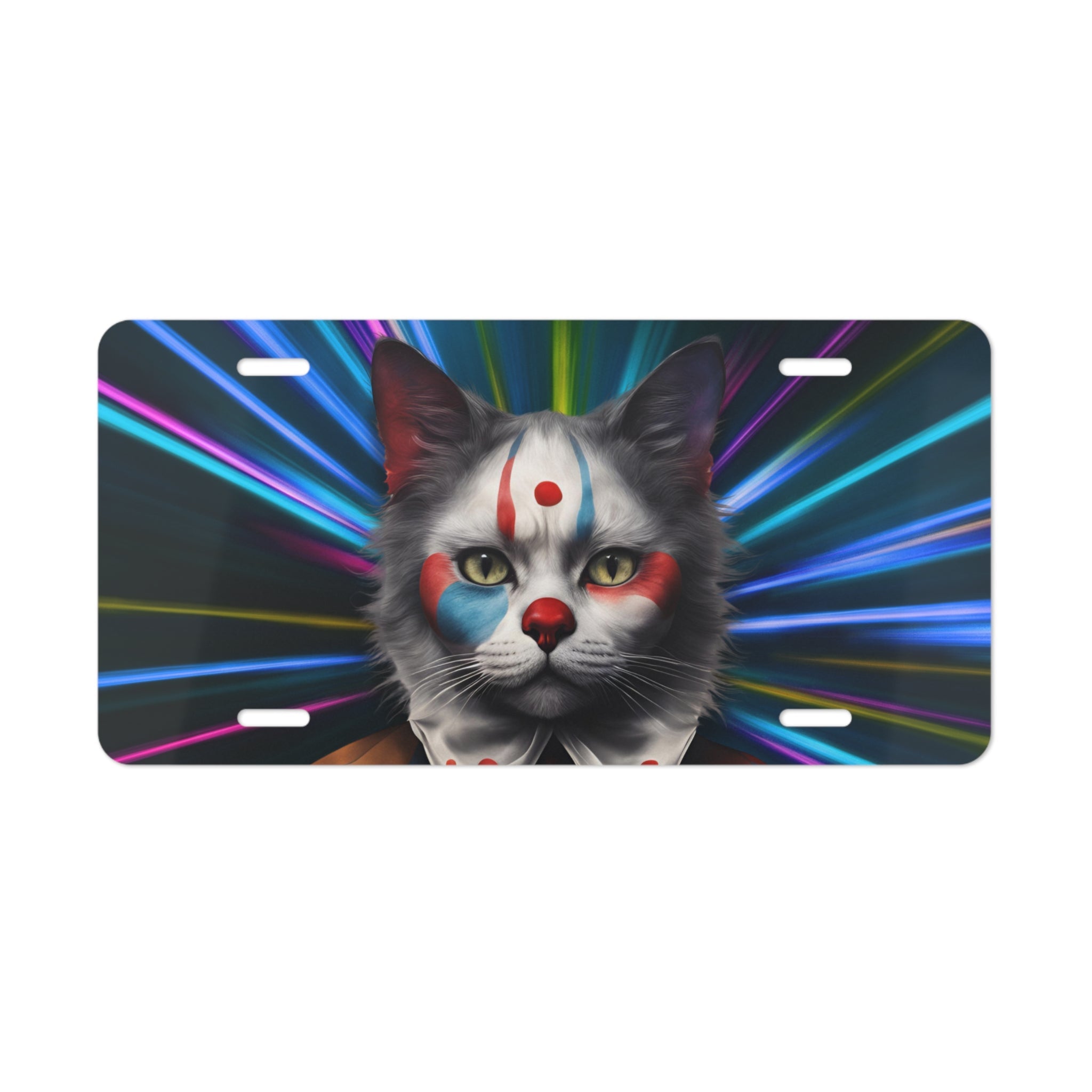 Colorful Clown Cat Vanity Plate - Fun Decorative License Plate - Accessories, Auto, License Plates - EpiAl's Shop