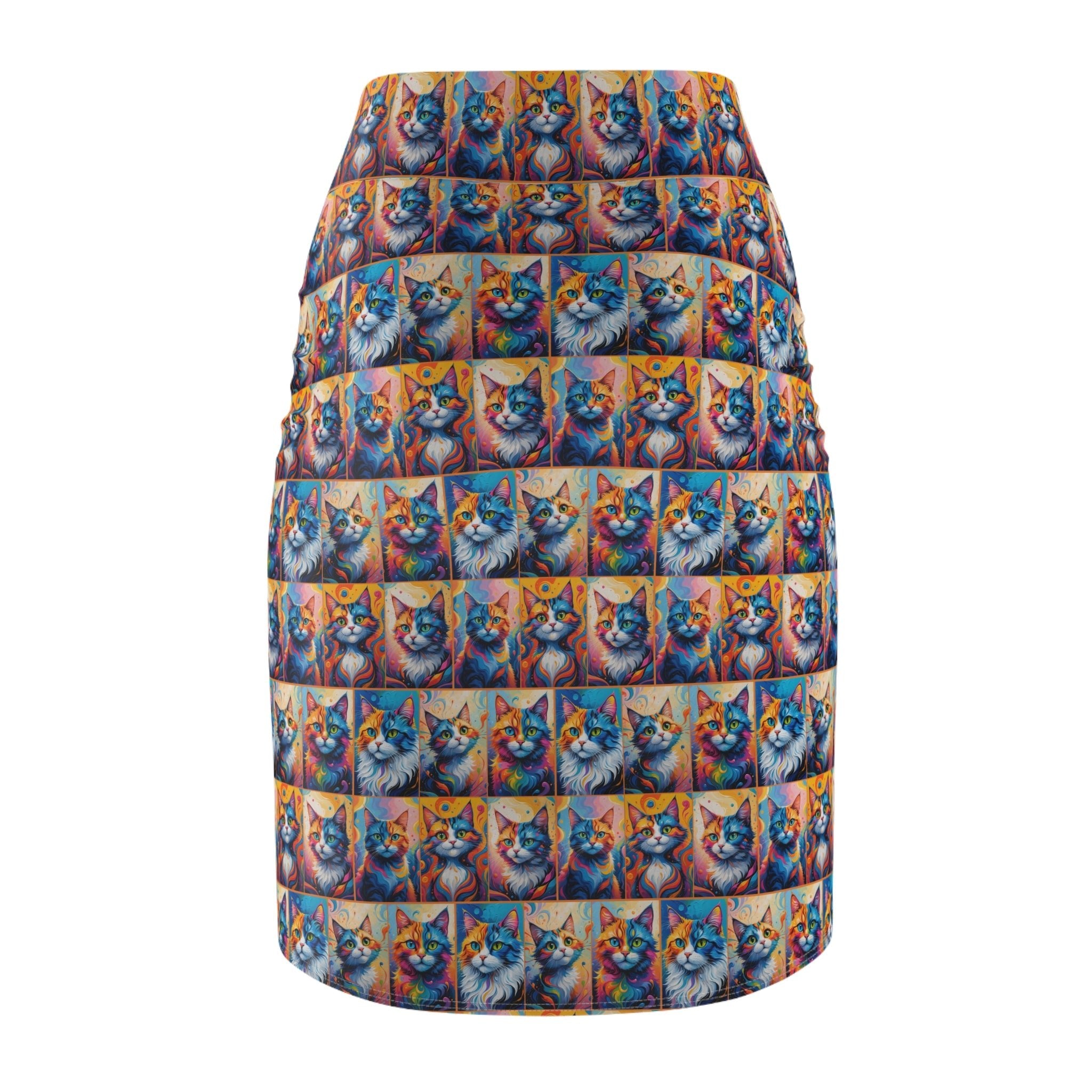 Colorful Painted Cats Print Women's Pencil Skirt - Clothing, Dresses & Skirts - EpiAl's Shop