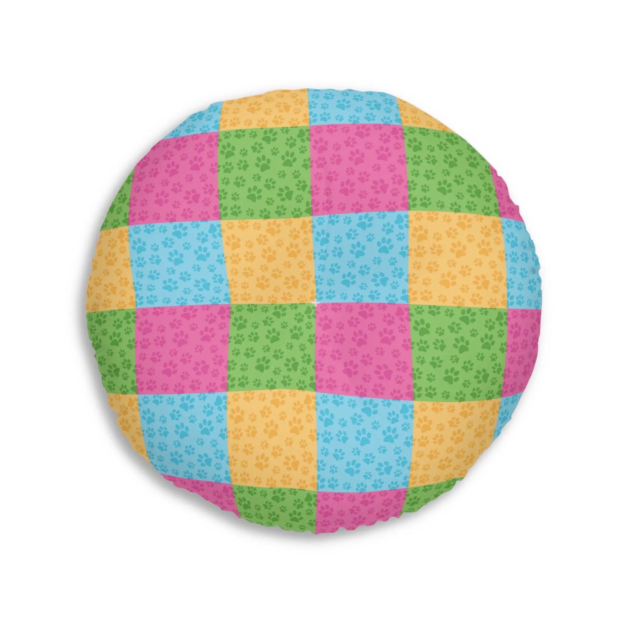 Colorful Patchwork Pet Print Tufted Floor Pillow - Decor, Home, Pillows - EpiAl's Shop