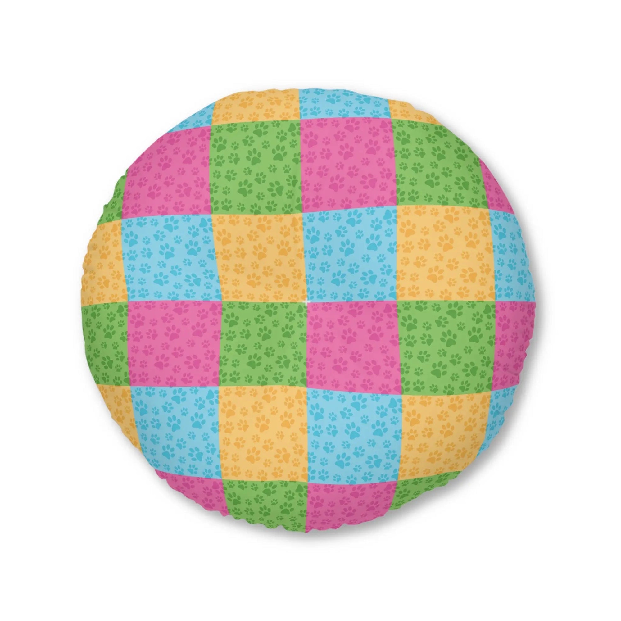 Colorful Patchwork Pet Print Tufted Floor Pillow - Decor, Home, Pillows - EpiAl's Shop