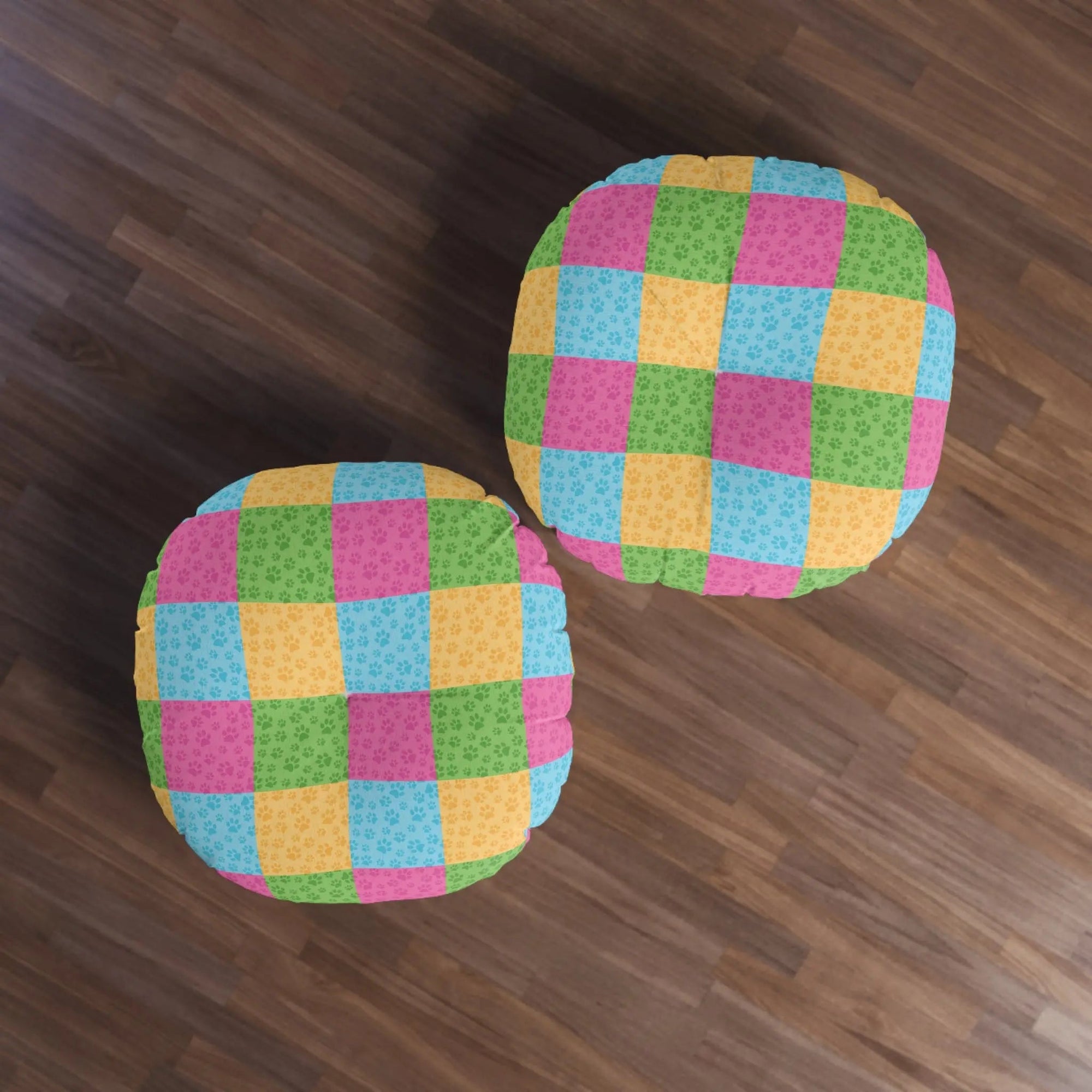 Colorful Patchwork Pet Print Tufted Floor Pillow - Decor, Home, Pillows - EpiAl's Shop