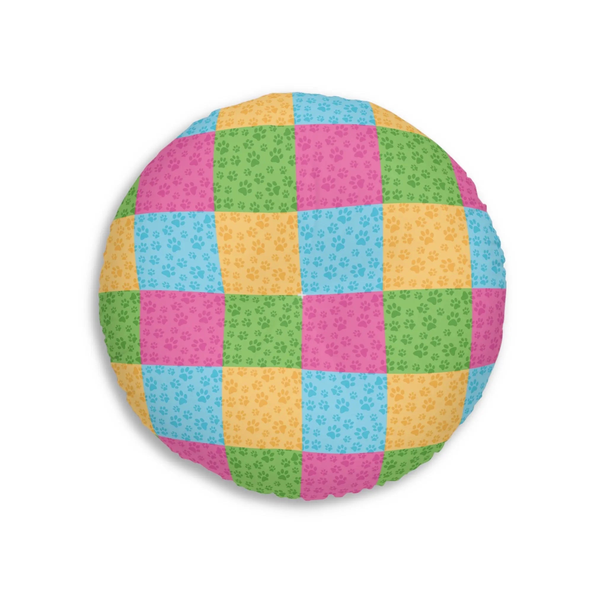 Colorful Patchwork Pet Print Tufted Floor Pillow - Decor, Home, Pillows - EpiAl's Shop