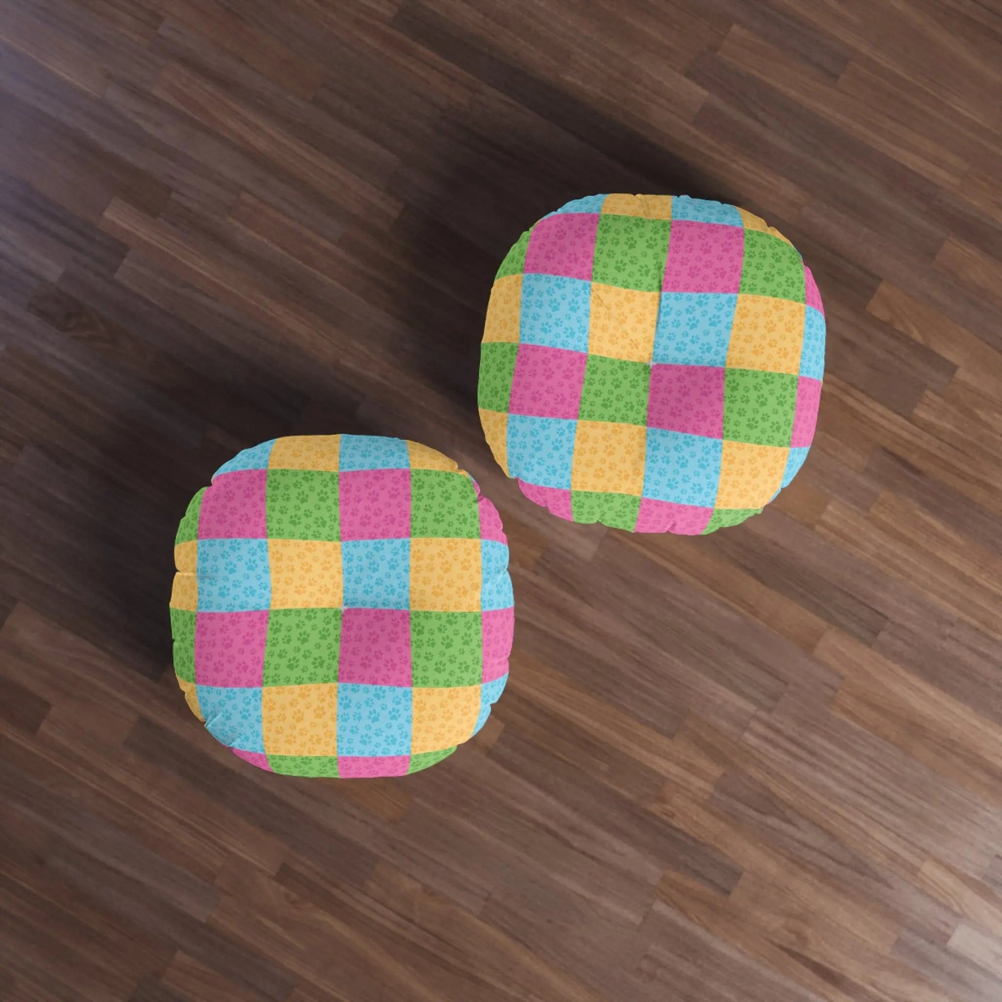 Colorful Patchwork Pet Print Tufted Floor Pillow - Decor, Home, Pillows - EpiAl's Shop