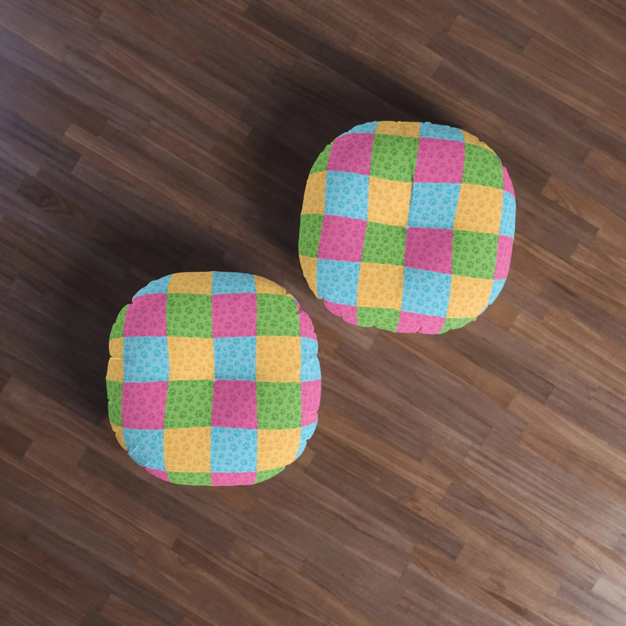 Colorful Patchwork Pet Print Tufted Floor Pillow - Decor, Home, Pillows - EpiAl's Shop