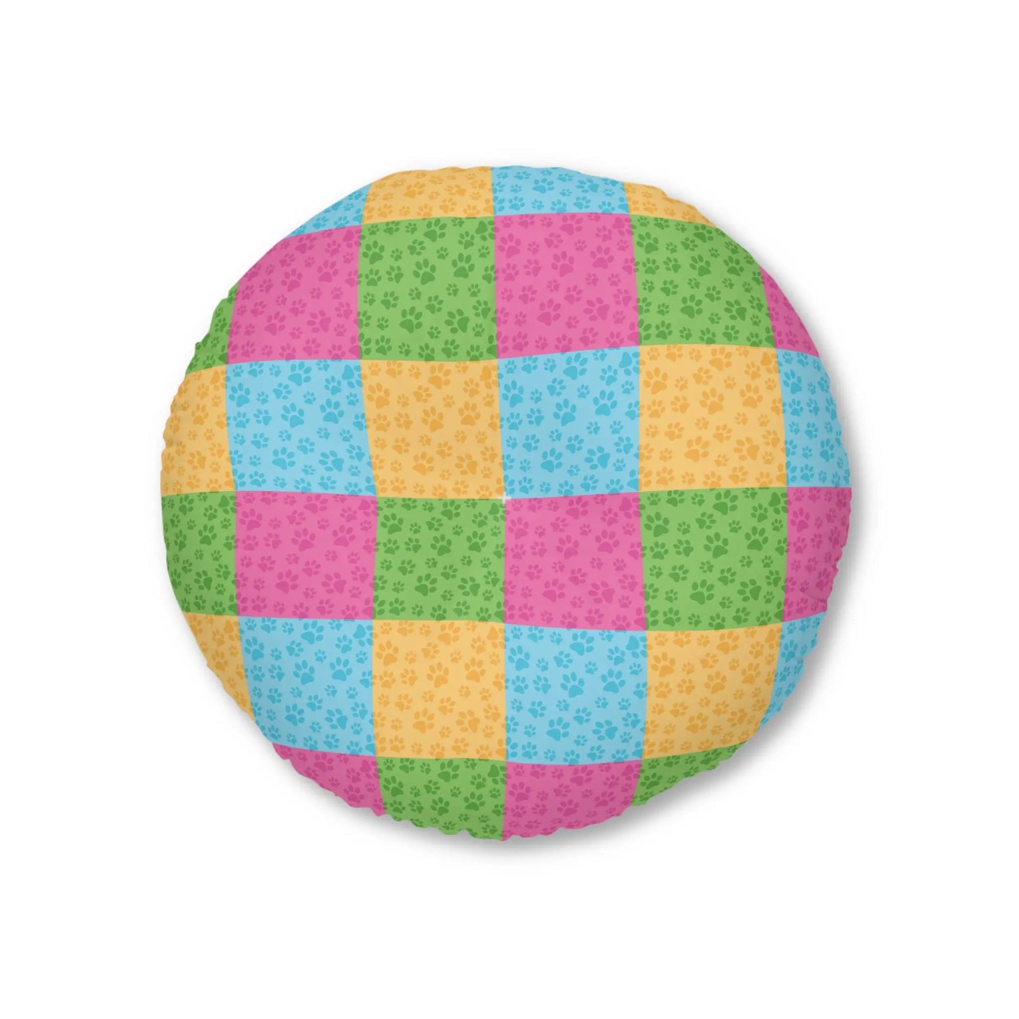 Colorful Patchwork Pet Print Tufted Floor Pillow - Decor, Home, Pillows - EpiAl's Shop