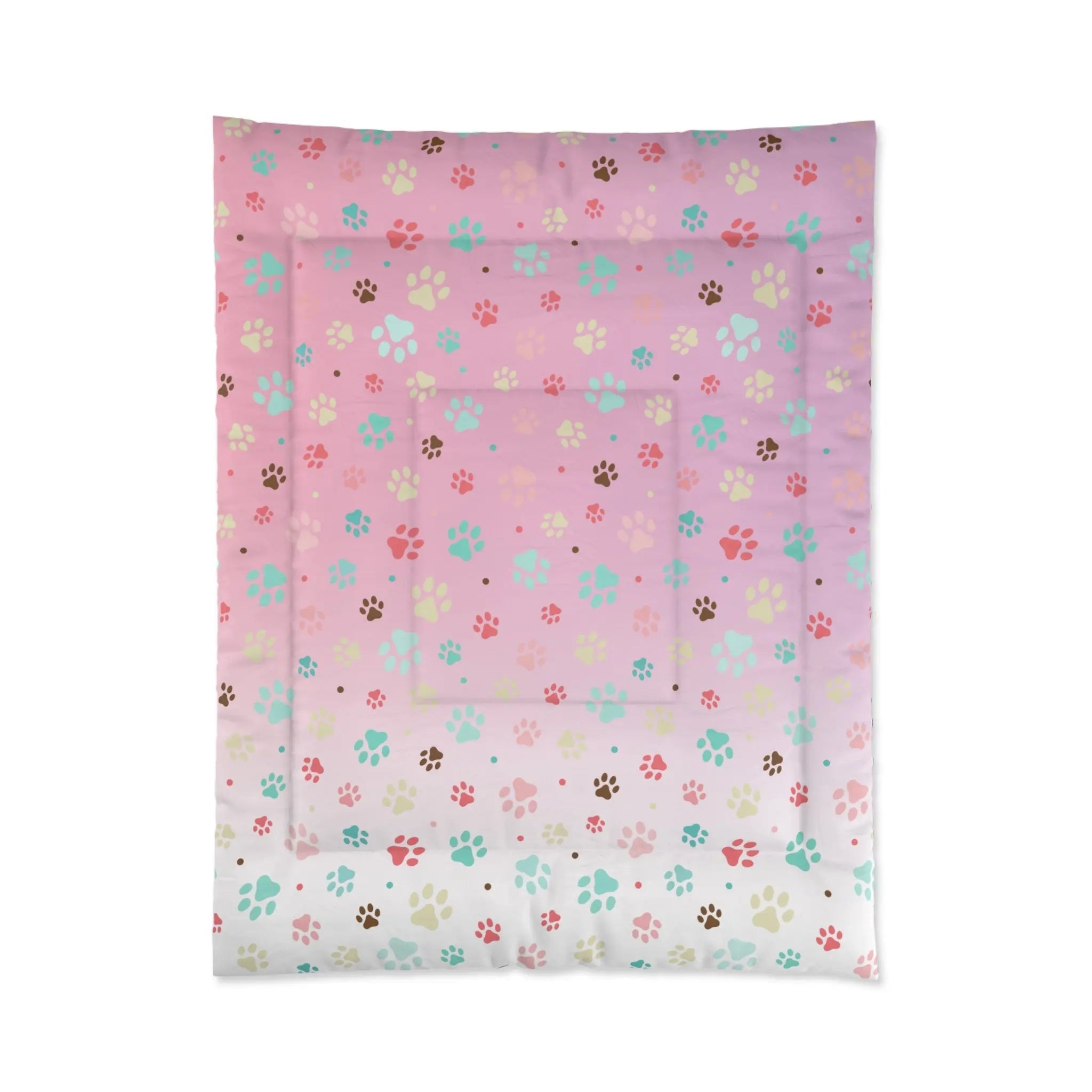 Colorful Paw Print Comforter - Cozy Pet Lover Bedding - Decor, Blankets & Comforters - EpiAl's Shop
