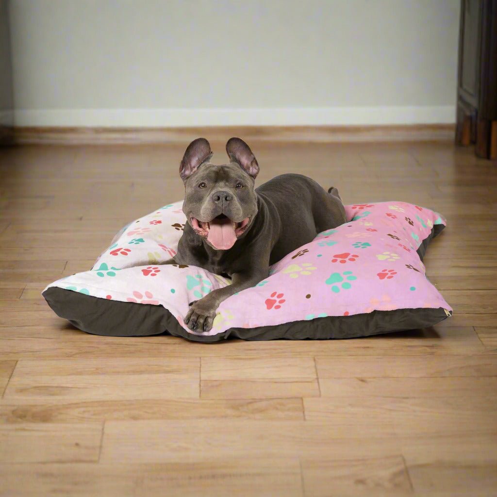 Colorful Paw Print Pet Bed | Cozy Dog & Cat Bed - Pet Supplies - EpiAl's Shop
