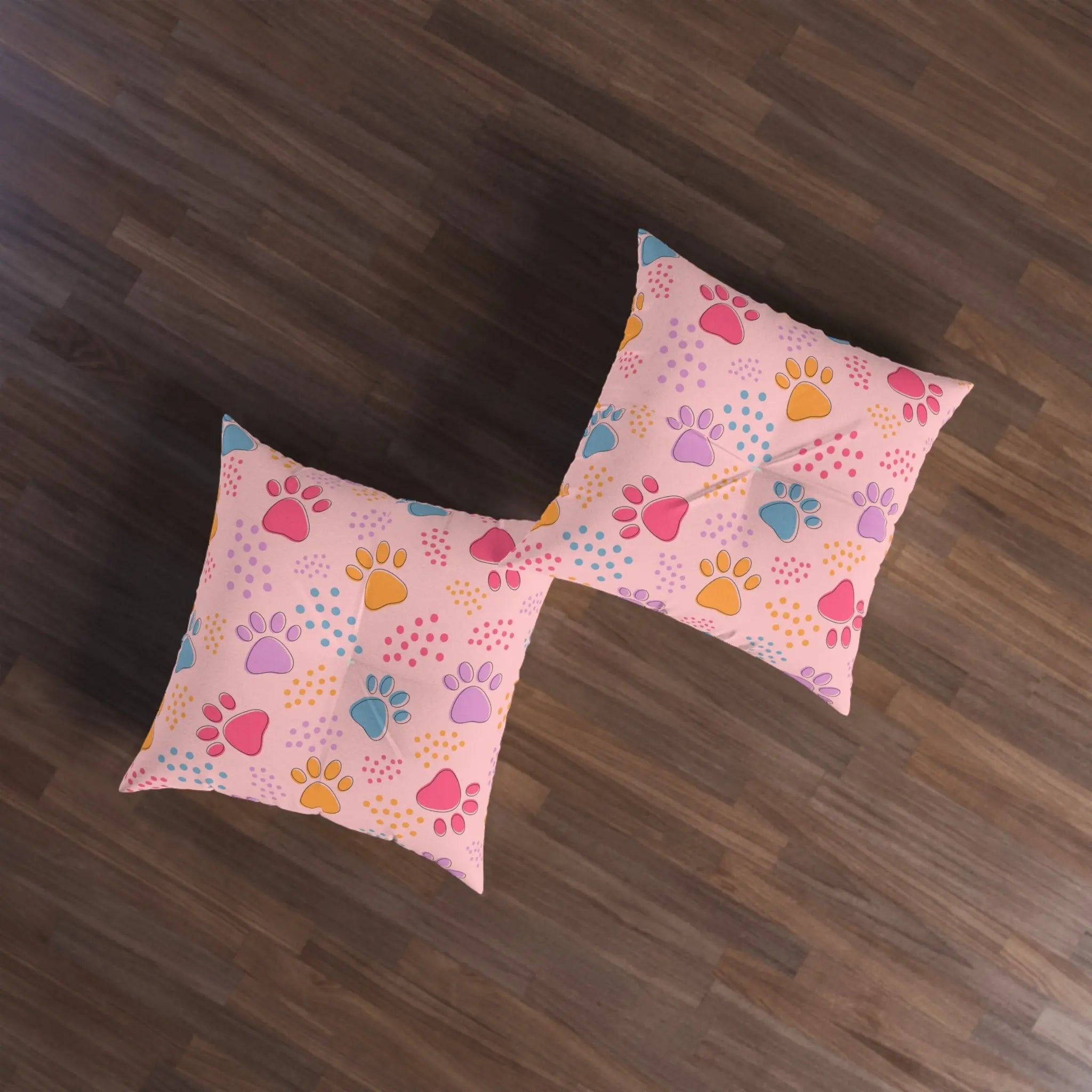 Colorful Pet Paw Print Tufted Floor Pillow - Decor, Home, Pillows - EpiAl's Shop