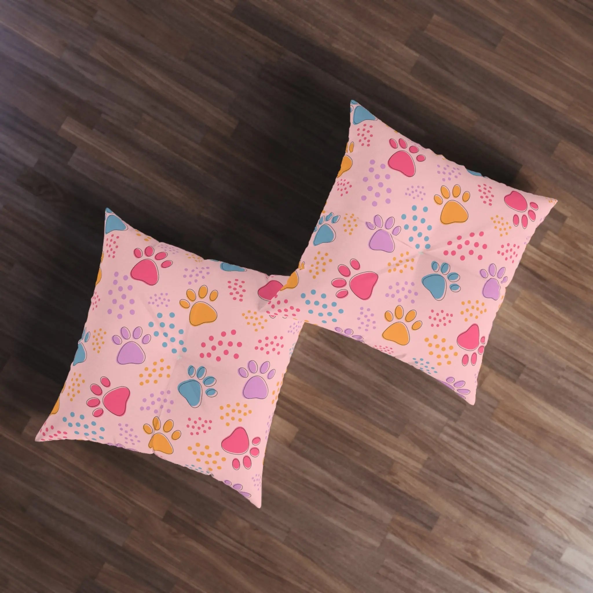 Colorful Pet Paw Print Tufted Floor Pillow - Decor, Home, Pillows - EpiAl's Shop