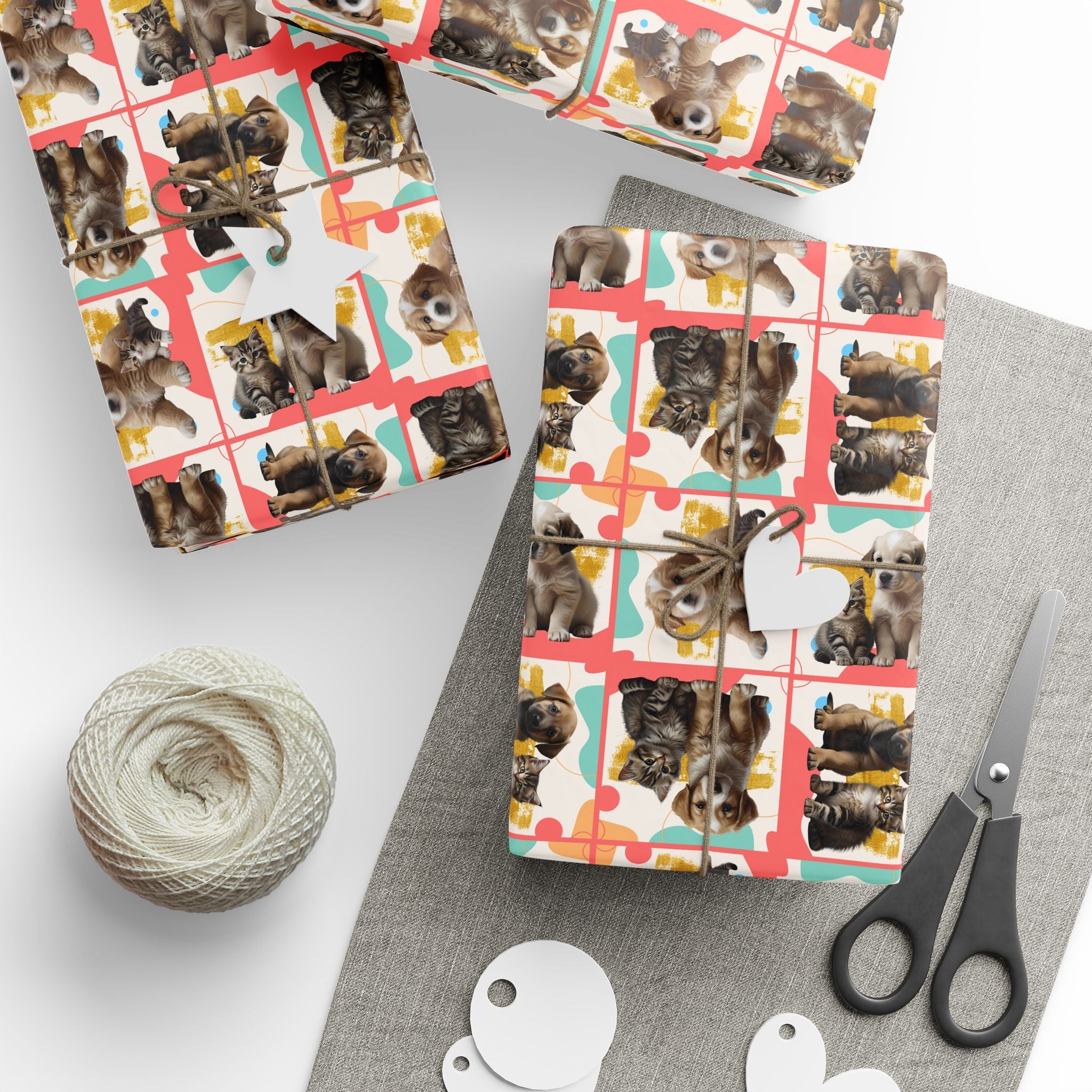Colorful Puppy & Kitty Wrapping Papers - Paper Products, Gift Wrapping Paper - EpiAl's Shop