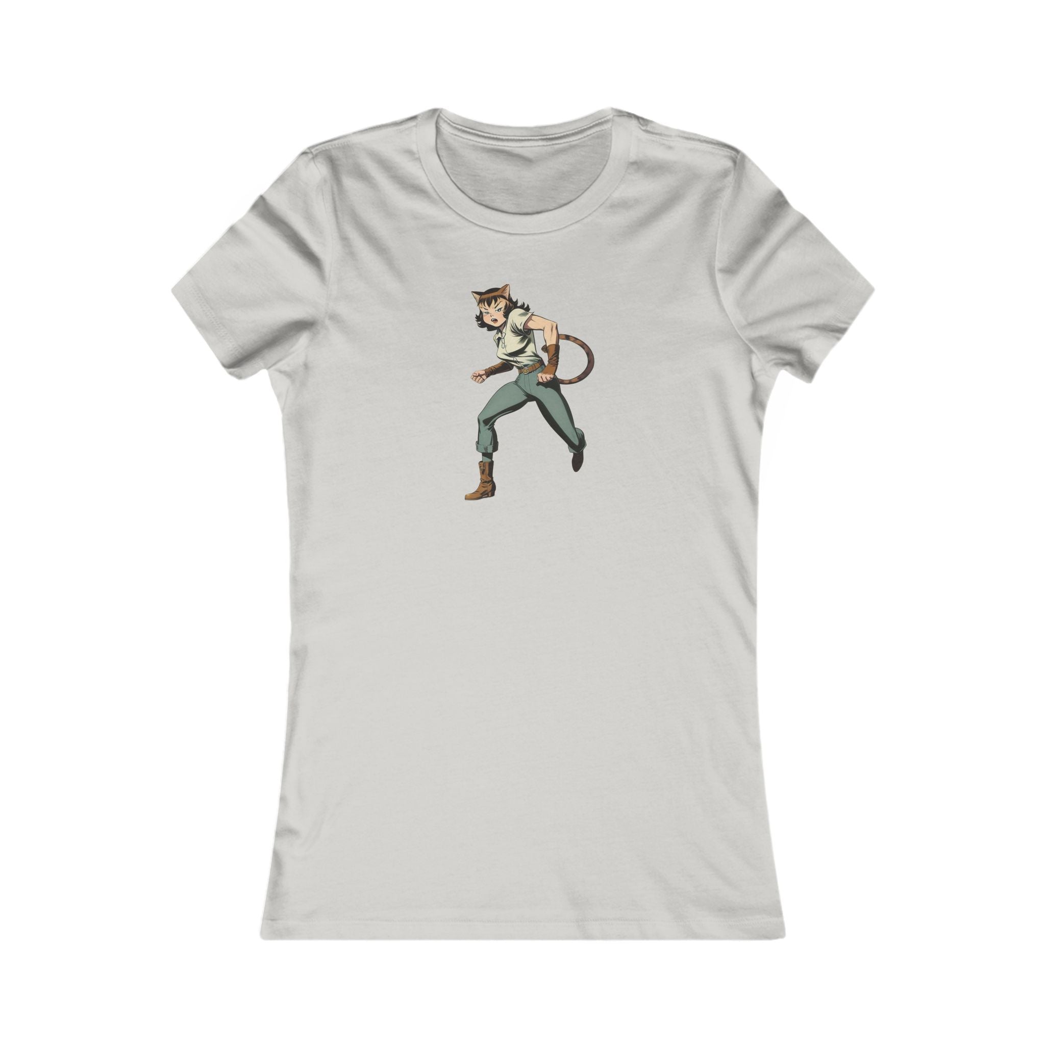Comic Cat Lady Women's Favorite Tee - Trendy Graphic Tee - Clothing, T-shirts - EpiAl's Shop