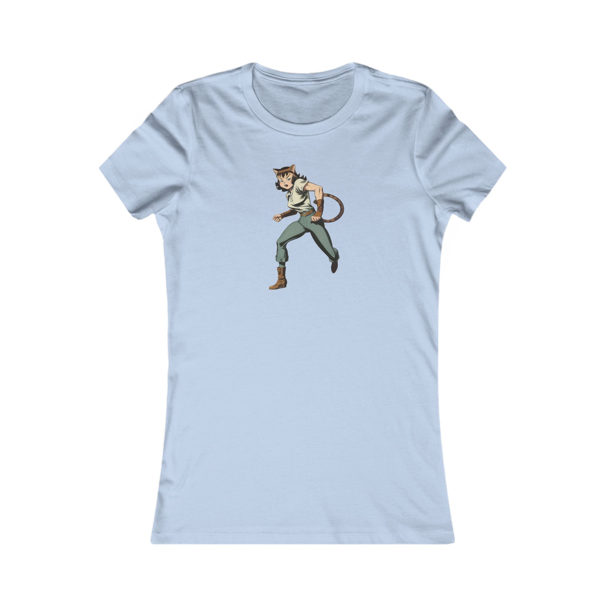 Comic Cat Lady Women's Favorite Tee - Trendy Graphic Tee - Clothing, T-shirts - EpiAl's Shop