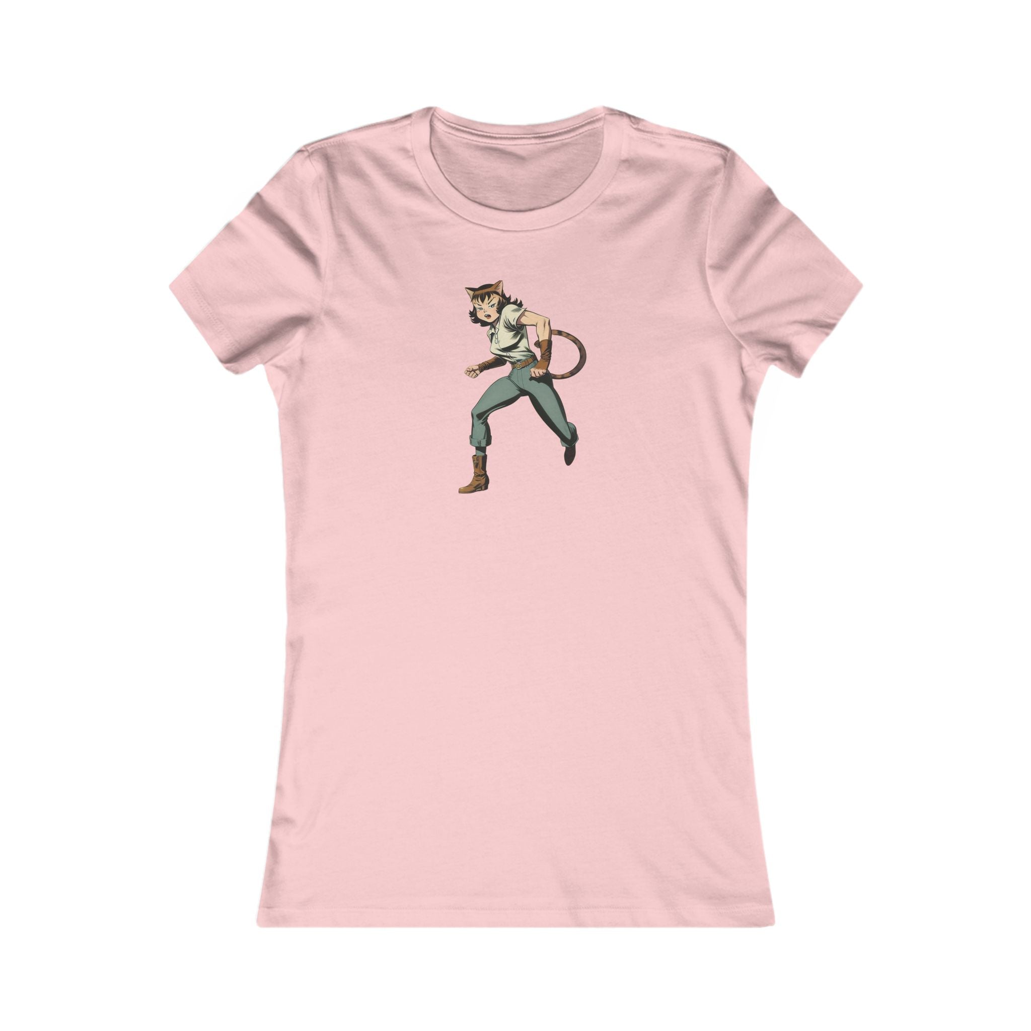 Comic Cat Lady Women's Favorite Tee - Trendy Graphic Tee - Clothing, T-shirts - EpiAl's Shop