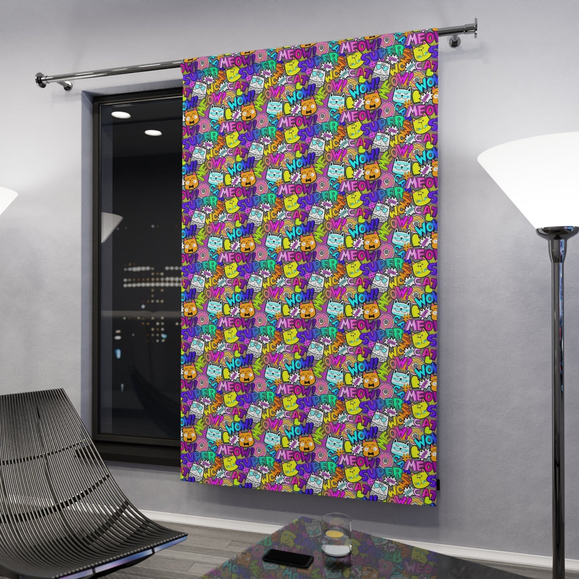 Comic Cats Window Curtains (1 Piece) - Home Decor - Epileptic Al’s Shop