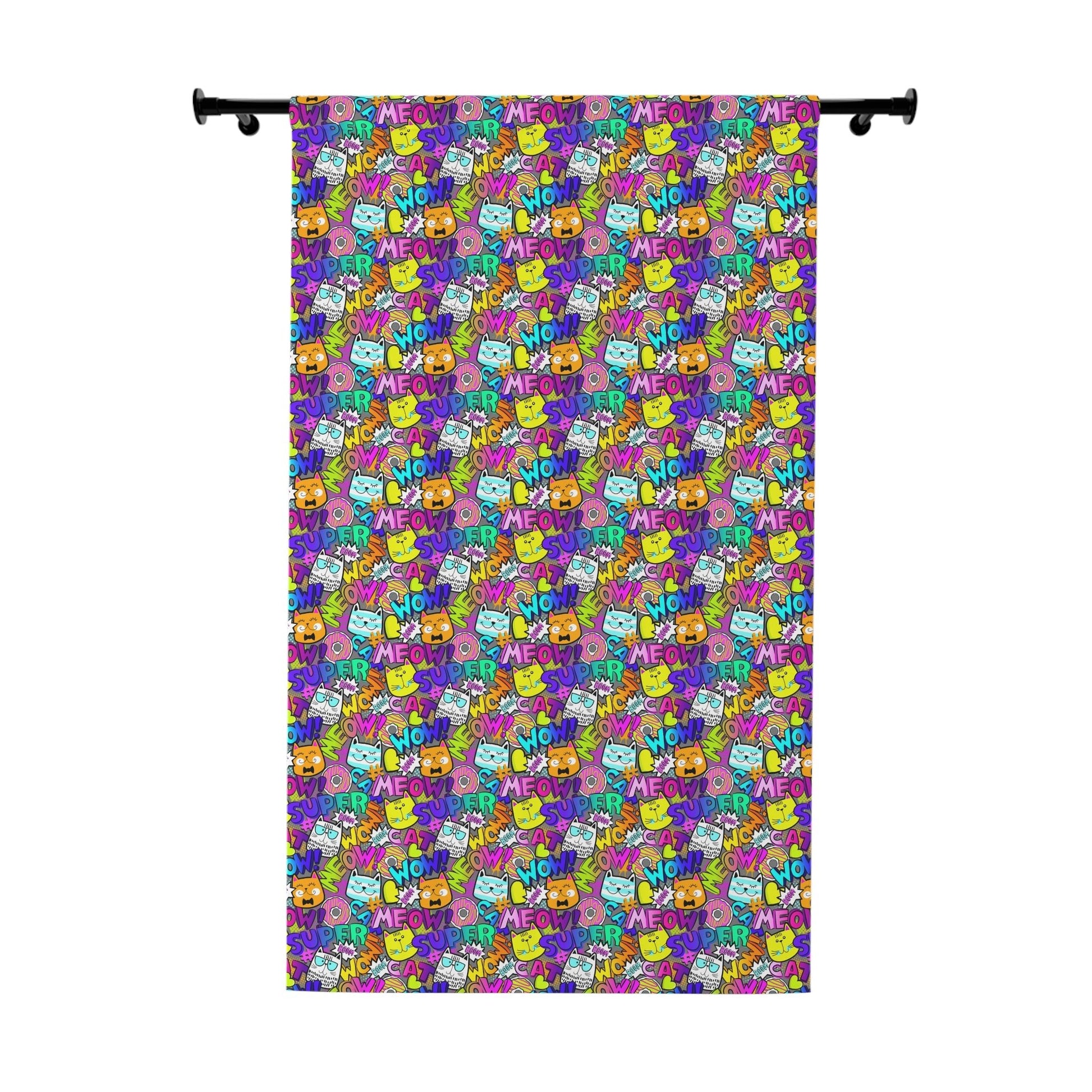 Comic Cats Window Curtains (1 Piece) - Home Decor - Epileptic Al’s Shop