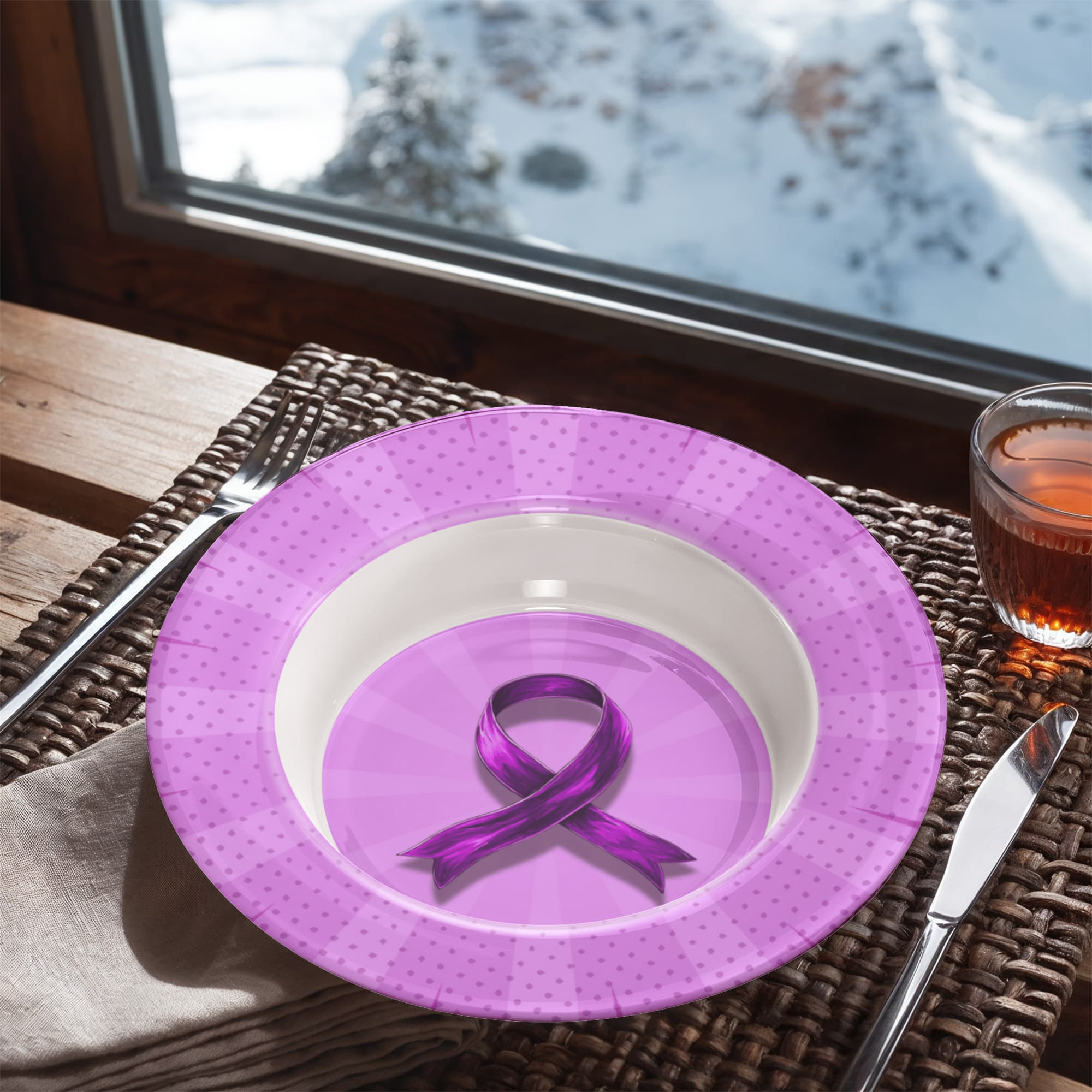 Comic Style Purple Ribbon Collectible Bowl - Decor, Kitchen & Dining, Bowls - EpiAl's Shop
