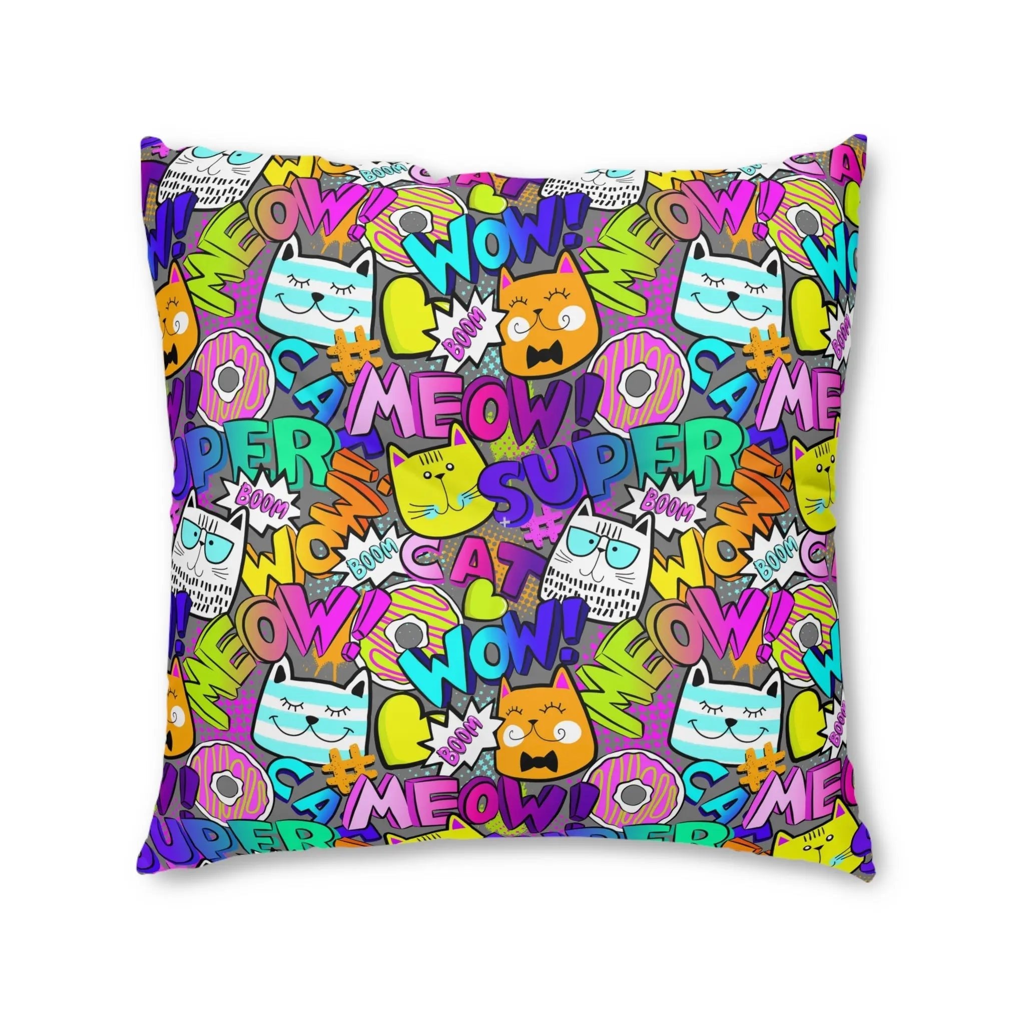 Comical Cat - Themed Tufted Floor Pillow - Perfect for Pet Lovers! - Decor, Home, Pillows - EpiAl's Shop