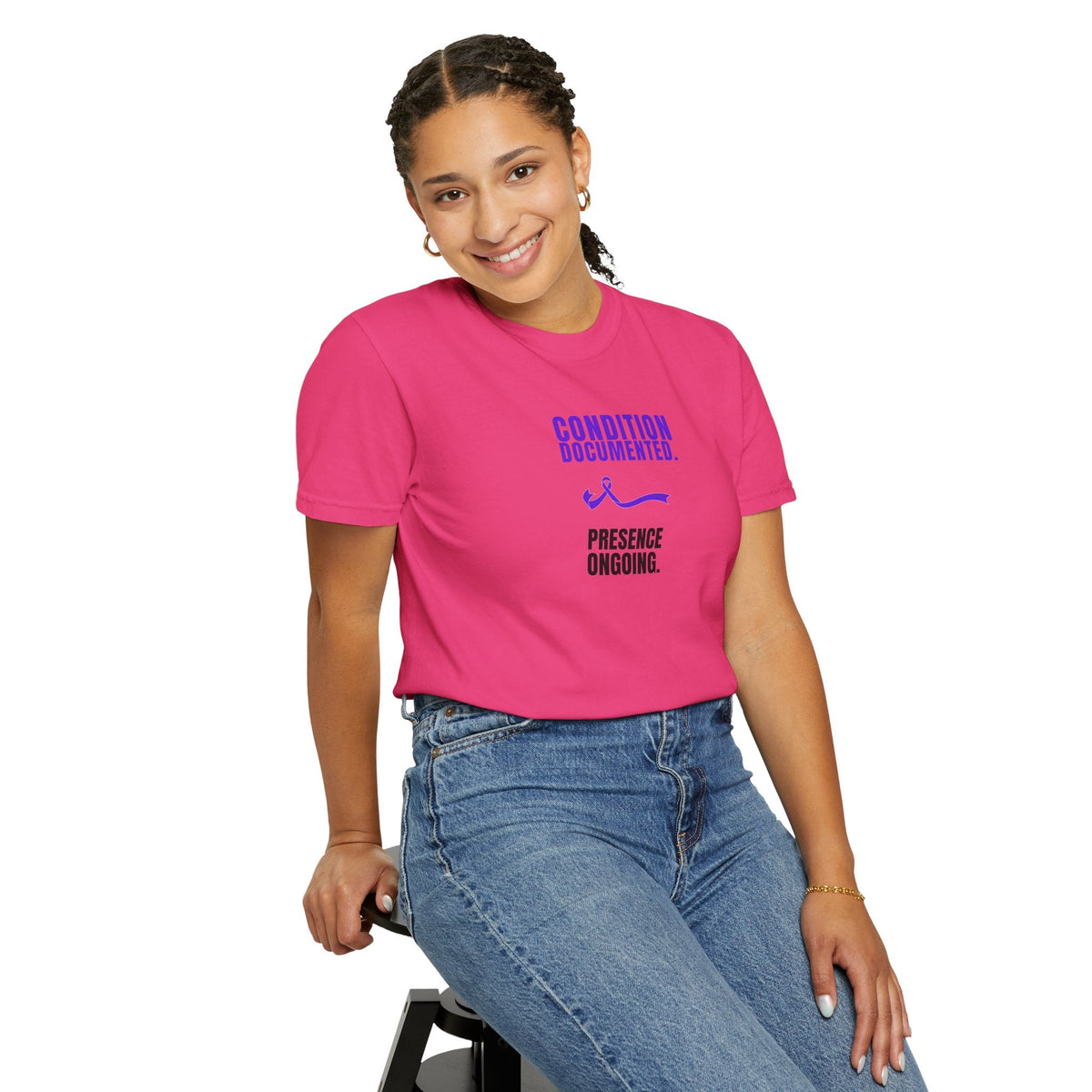 Condition Documented. Presence Ongoing. – Epilepsy Awareness T-Shirt - Clothing, Unisex, T-Shirts - EpiAl's Shop