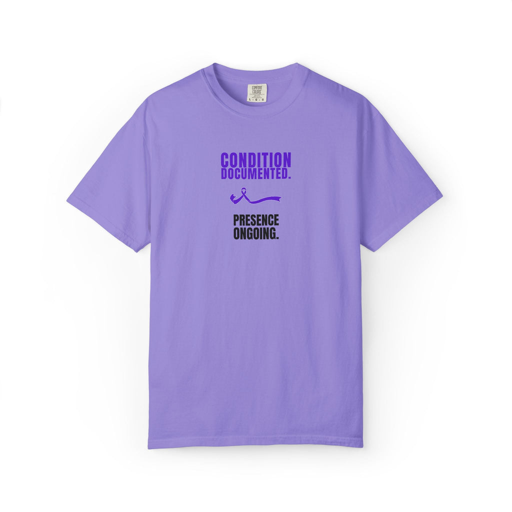Condition Documented. Presence Ongoing. – Epilepsy Awareness T-Shirt - Clothing, Unisex, T-Shirts - EpiAl's Shop