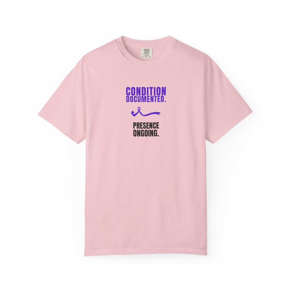 Condition Documented. Presence Ongoing. – Epilepsy Awareness T-Shirt - Clothing, Unisex, T-Shirts - EpiAl's Shop