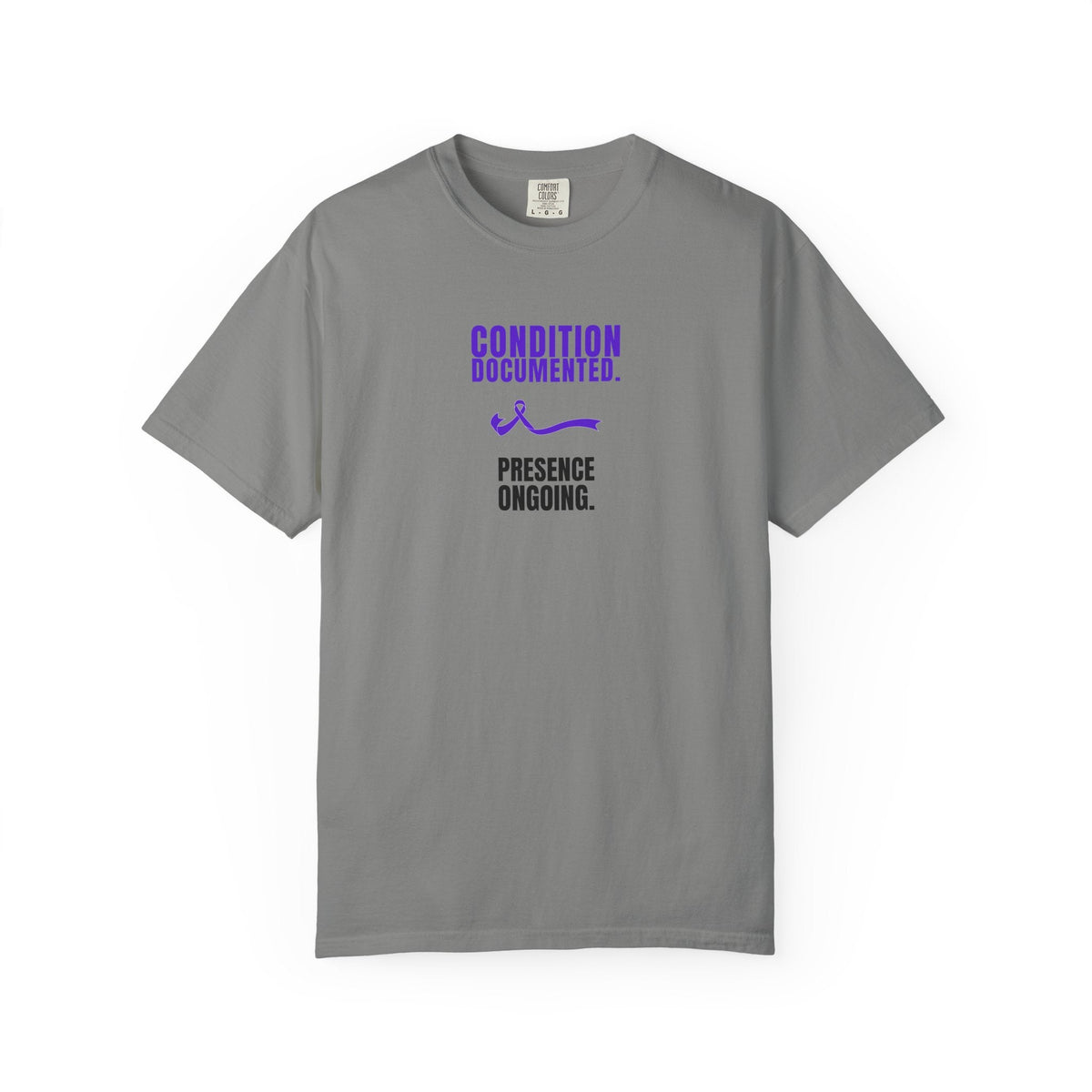 Condition Documented. Presence Ongoing. – Epilepsy Awareness T-Shirt - Clothing, Unisex, T-Shirts - EpiAl's Shop