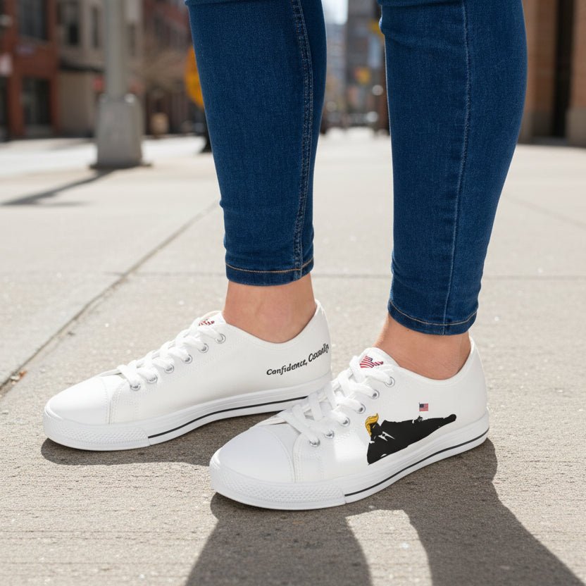 Confidence, Casually – Political Parody Low Top Sneakers for Women - Shoes, Sneakers - EpiAl's Shop