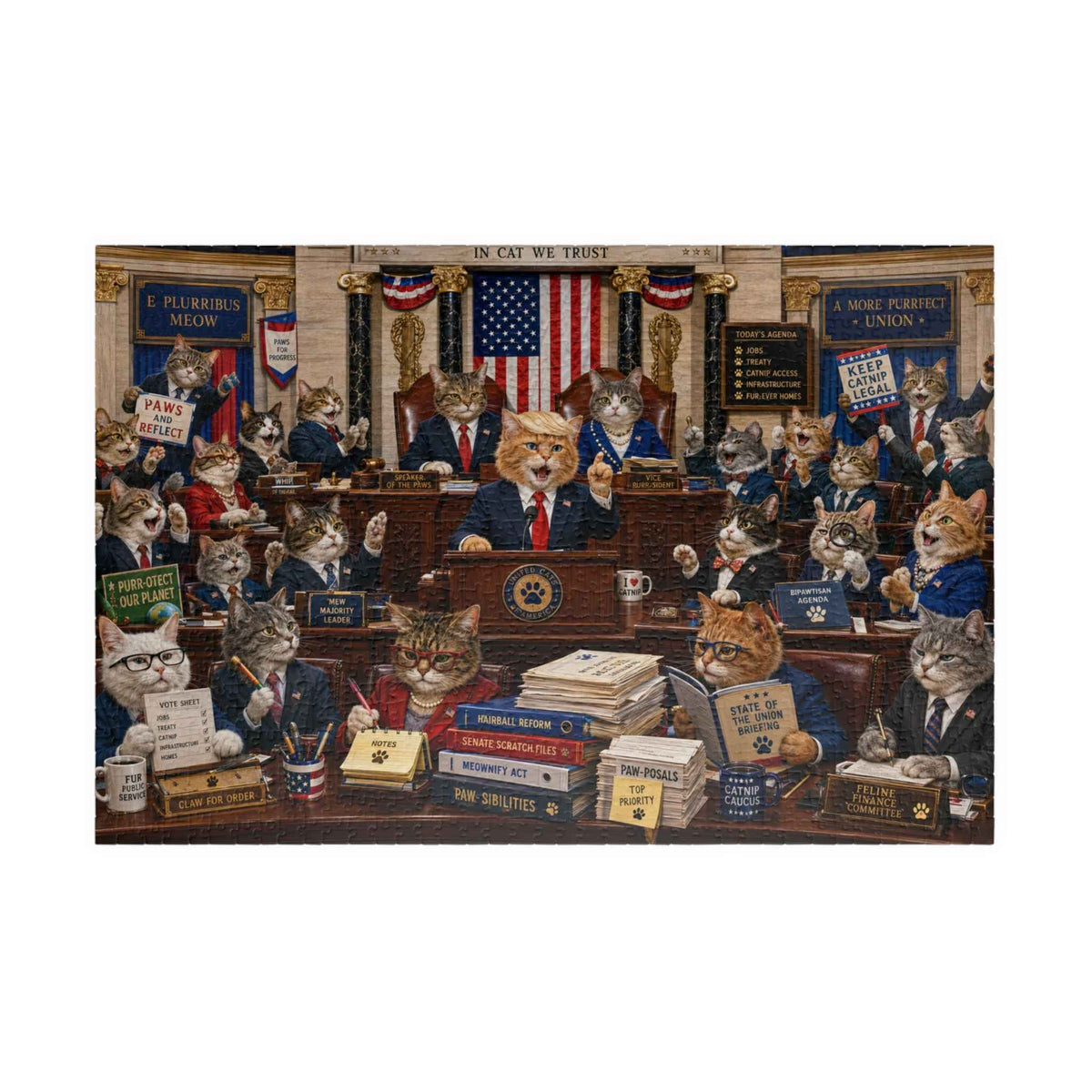 Congress of Cats 1014-Piece Jigsaw Puzzle - Toys & Games, Puzzles - EpiAl's Shop
