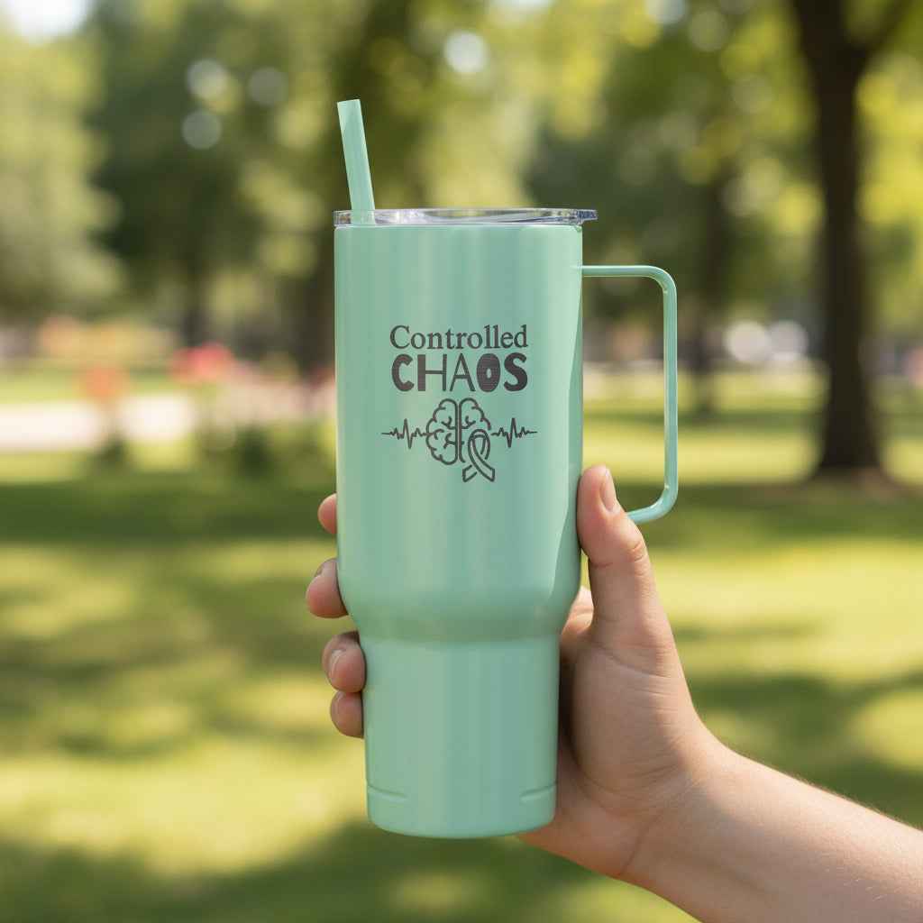 Controlled Chaos 40oz Tumbler – Neurostrong Insulated Travel Mug - Drinkware, Tumblers & Travel Mugs - EpiAl's Shop