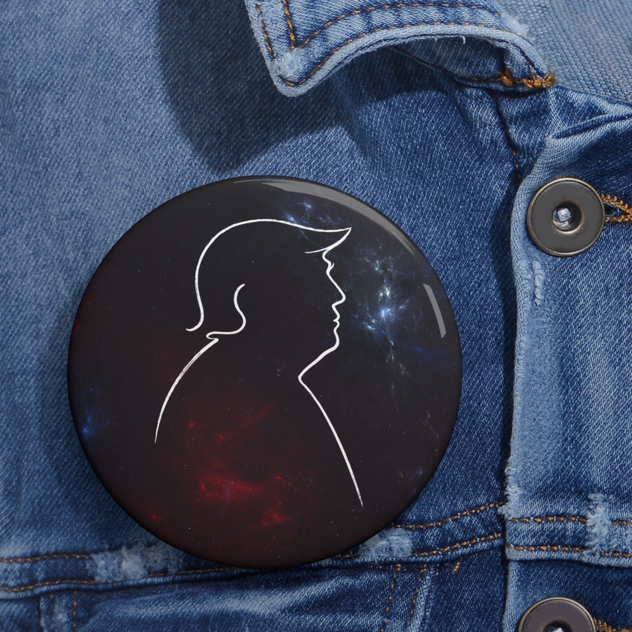 Cosmic Silhouette Pinback Button - Buttons, Pinback - EpiAl's Shop