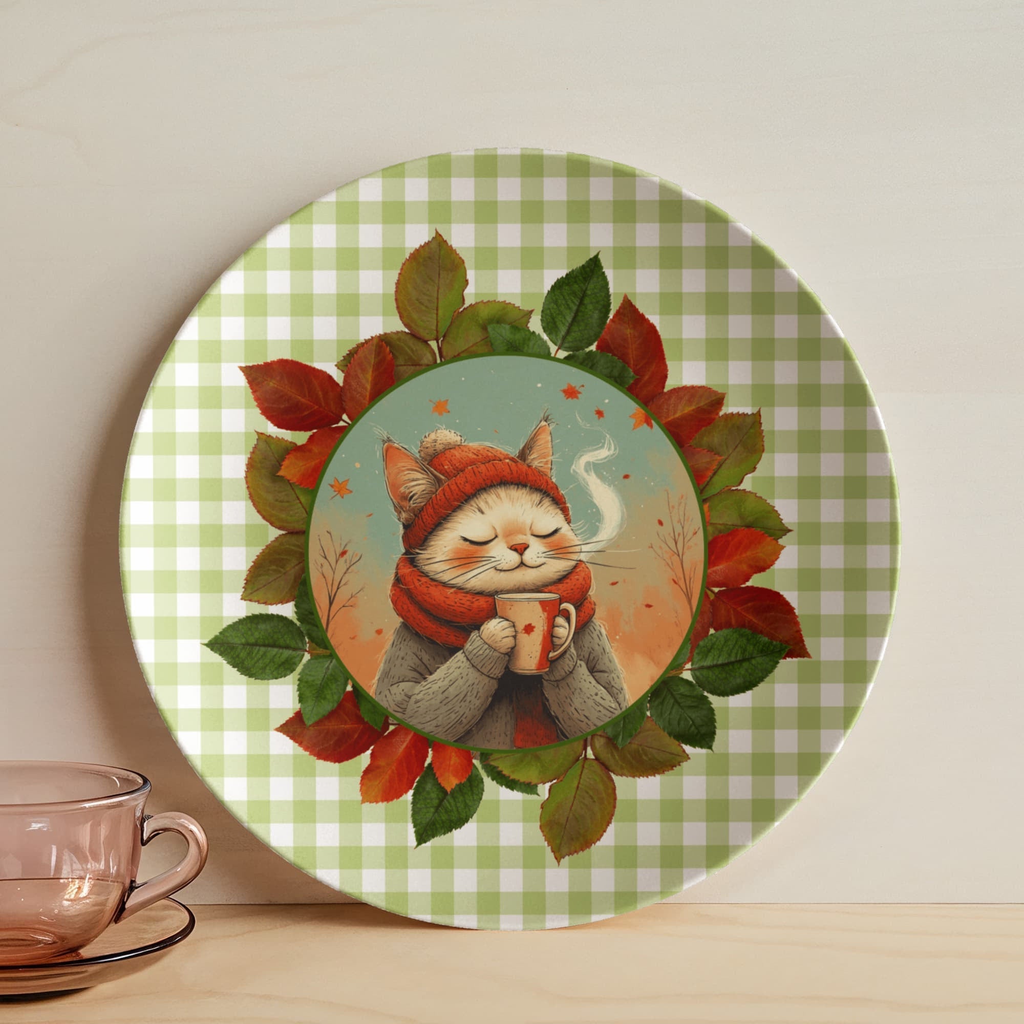 Country Autumn Kitty Collectible Plate - Decor, Kitchen & Dining, Plates - EpiAl's Shop