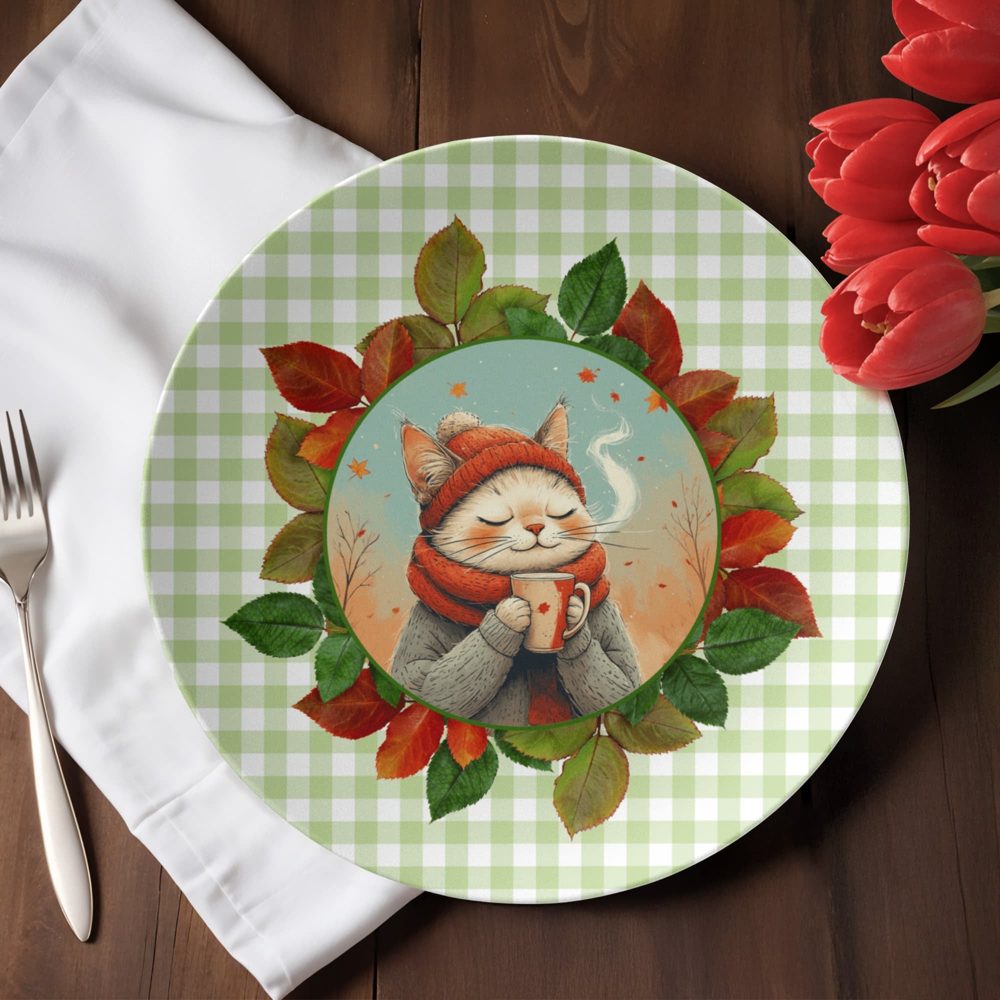 Country Autumn Kitty Collectible Plate - Decor, Kitchen & Dining, Plates - EpiAl's Shop