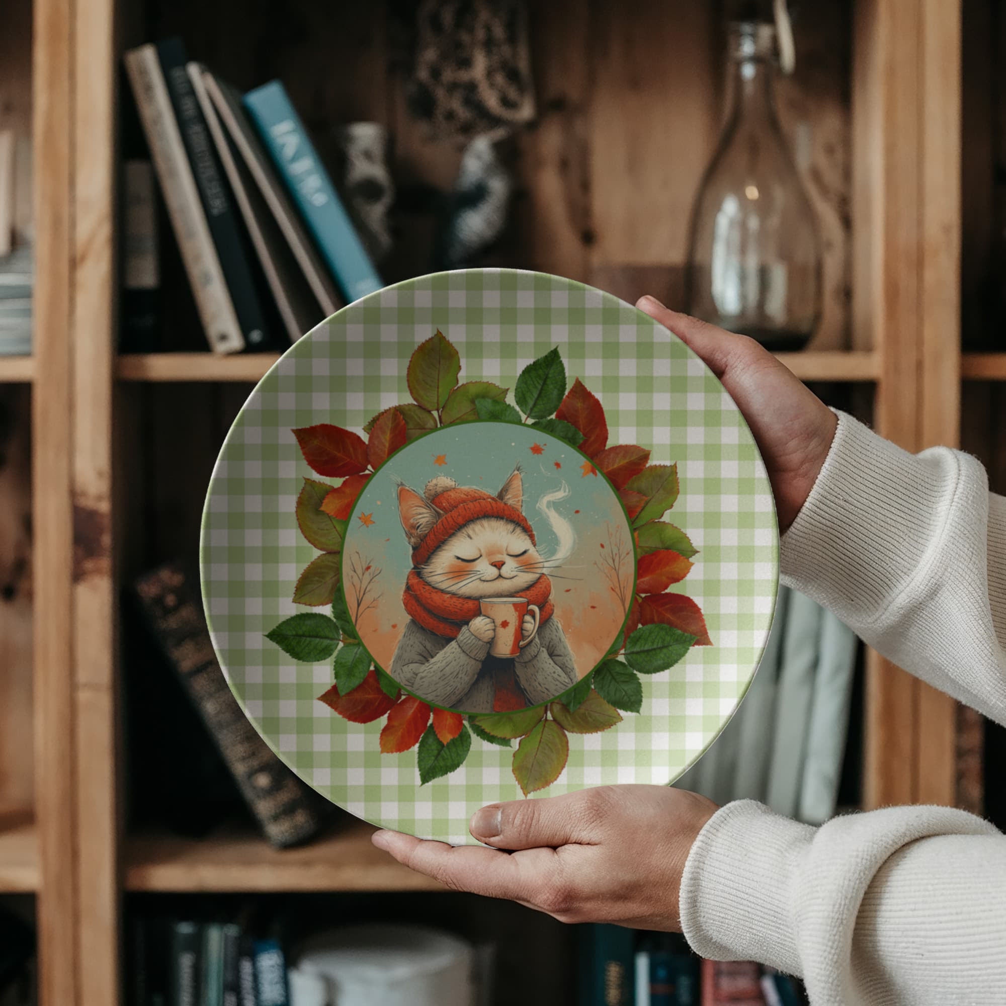 Country Autumn Kitty Collectible Plate - Decor, Kitchen & Dining, Plates - EpiAl's Shop