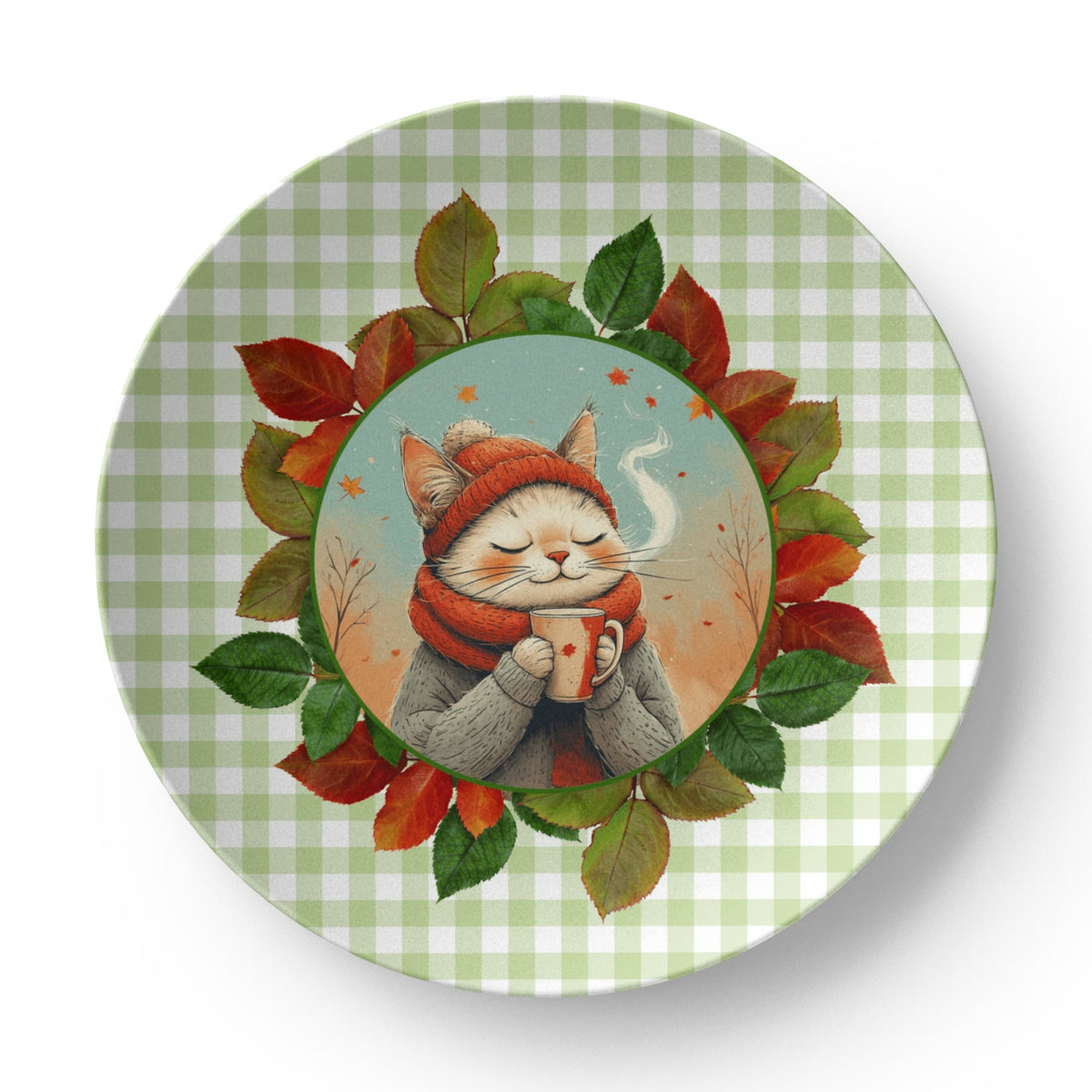 Country Autumn Kitty Collectible Plate - Decor, Kitchen & Dining, Plates - EpiAl's Shop
