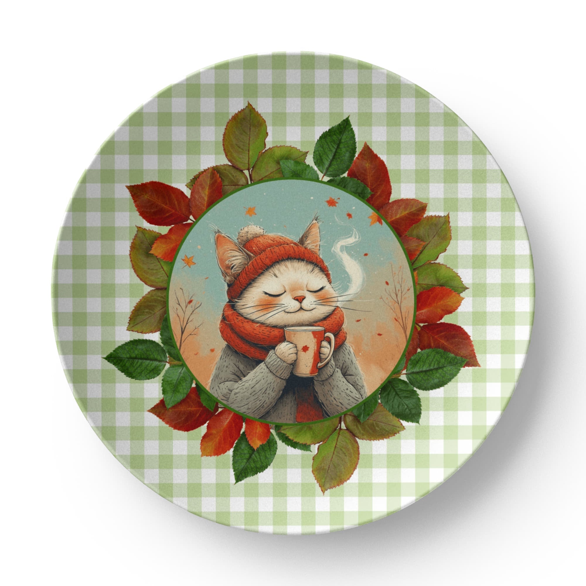 Country Autumn Kitty Collectible Plate - Decor, Kitchen & Dining, Plates - EpiAl's Shop